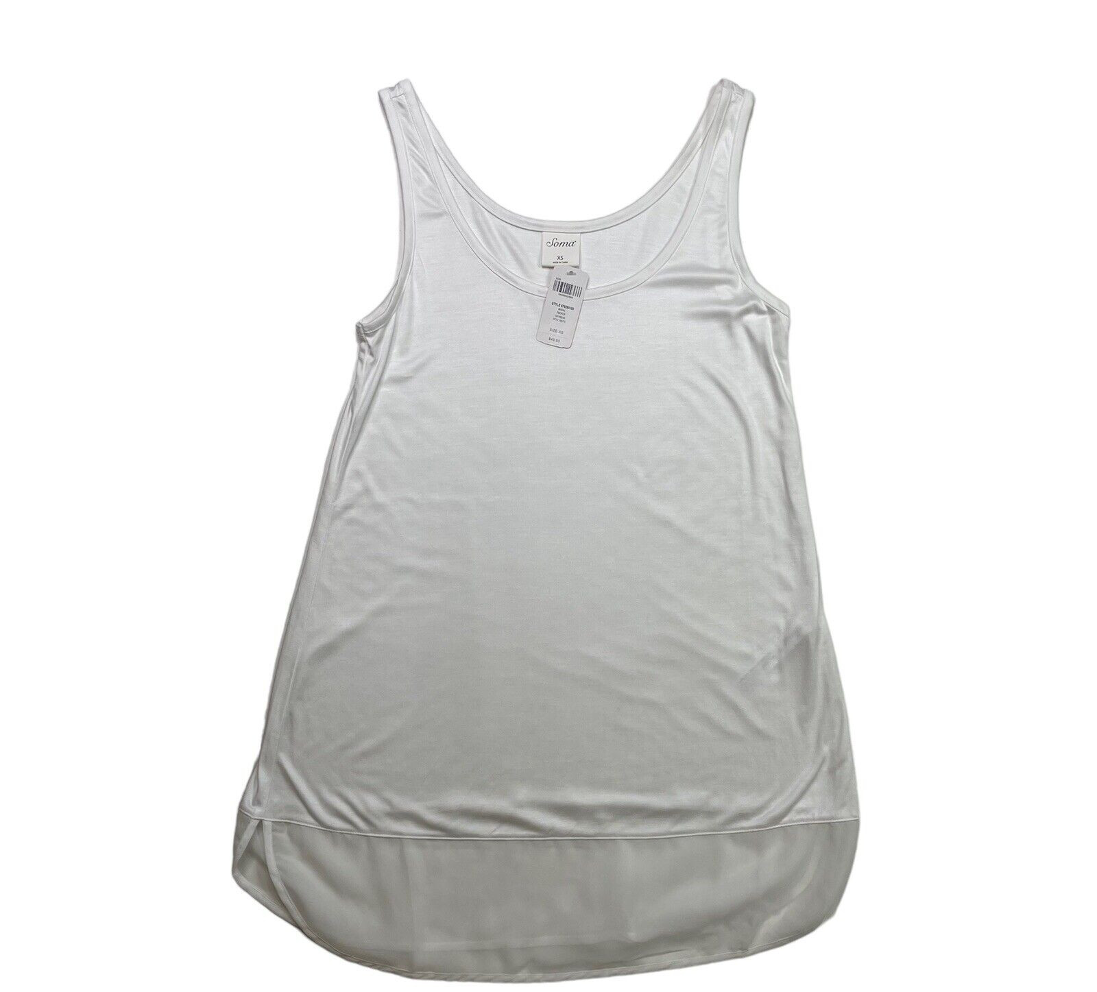NEW Soma size XS modal twofer layered look tank top daywear optic white NWT