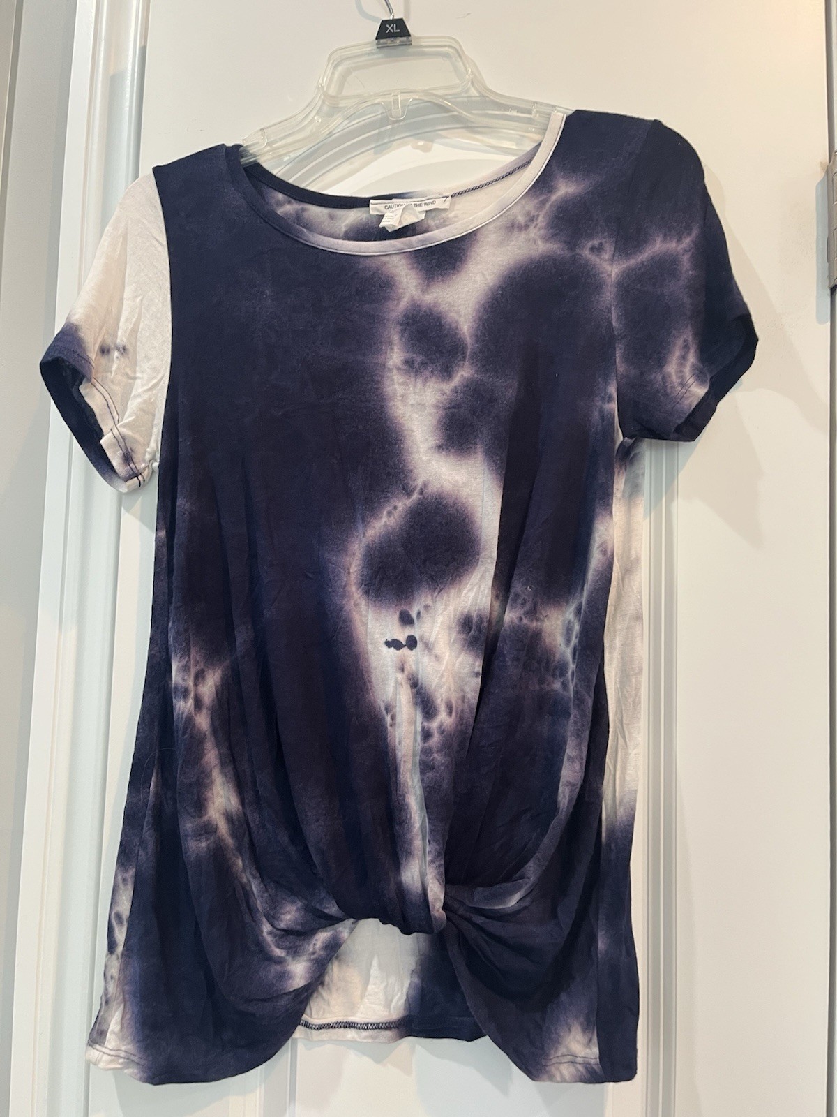 Caution To The Wind Medium Tunic Top – Navy / White Tie Dye