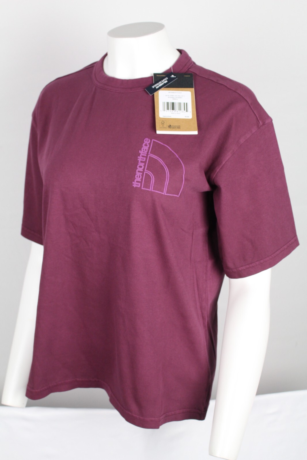 The North Face Women’s T Shirt Garment Dye Relaxed Fit Short Sleeve Boysenberry