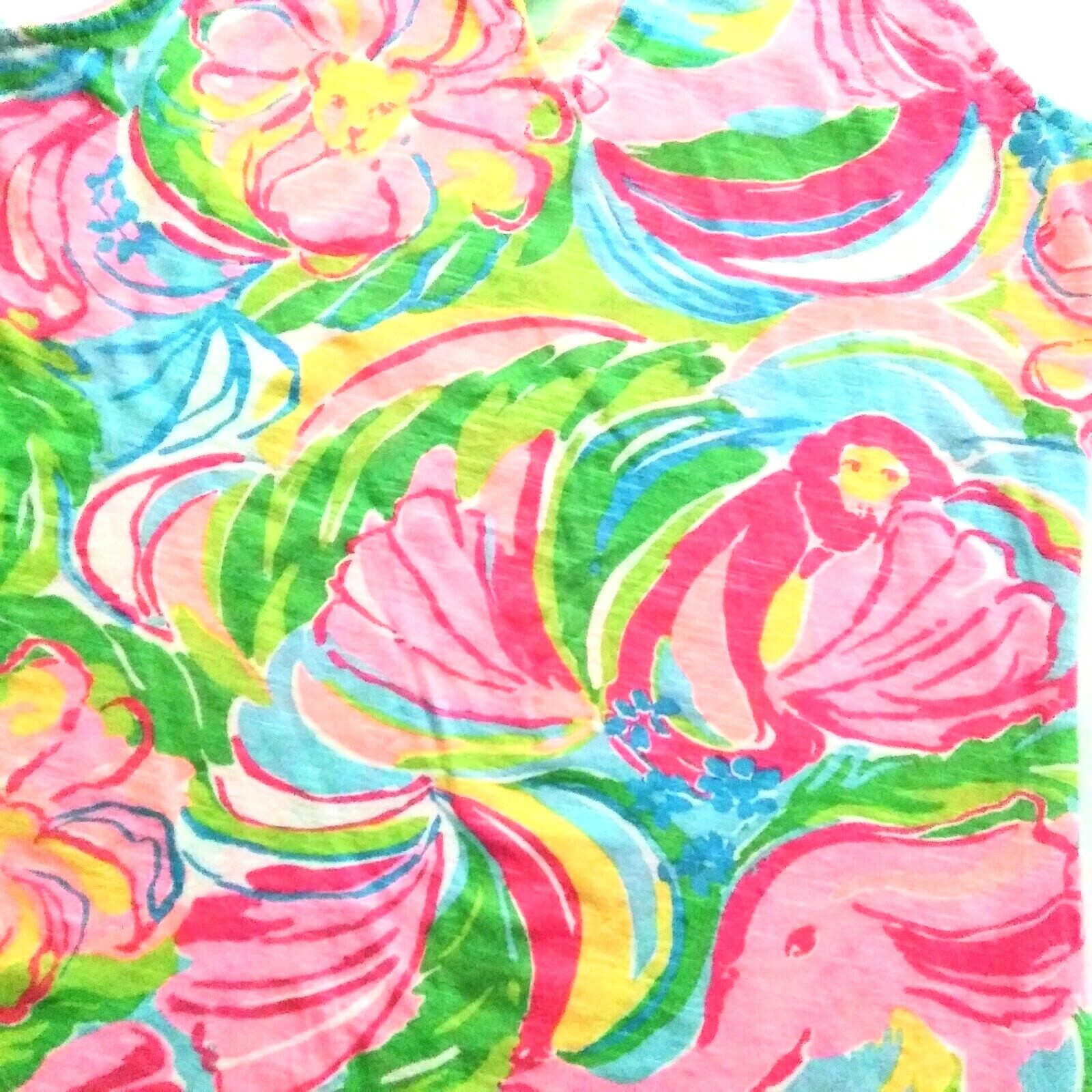 LILLY PULITZER ARYA TANK IN SO A-PEELING ELEPHANT PRINT SZ XXS