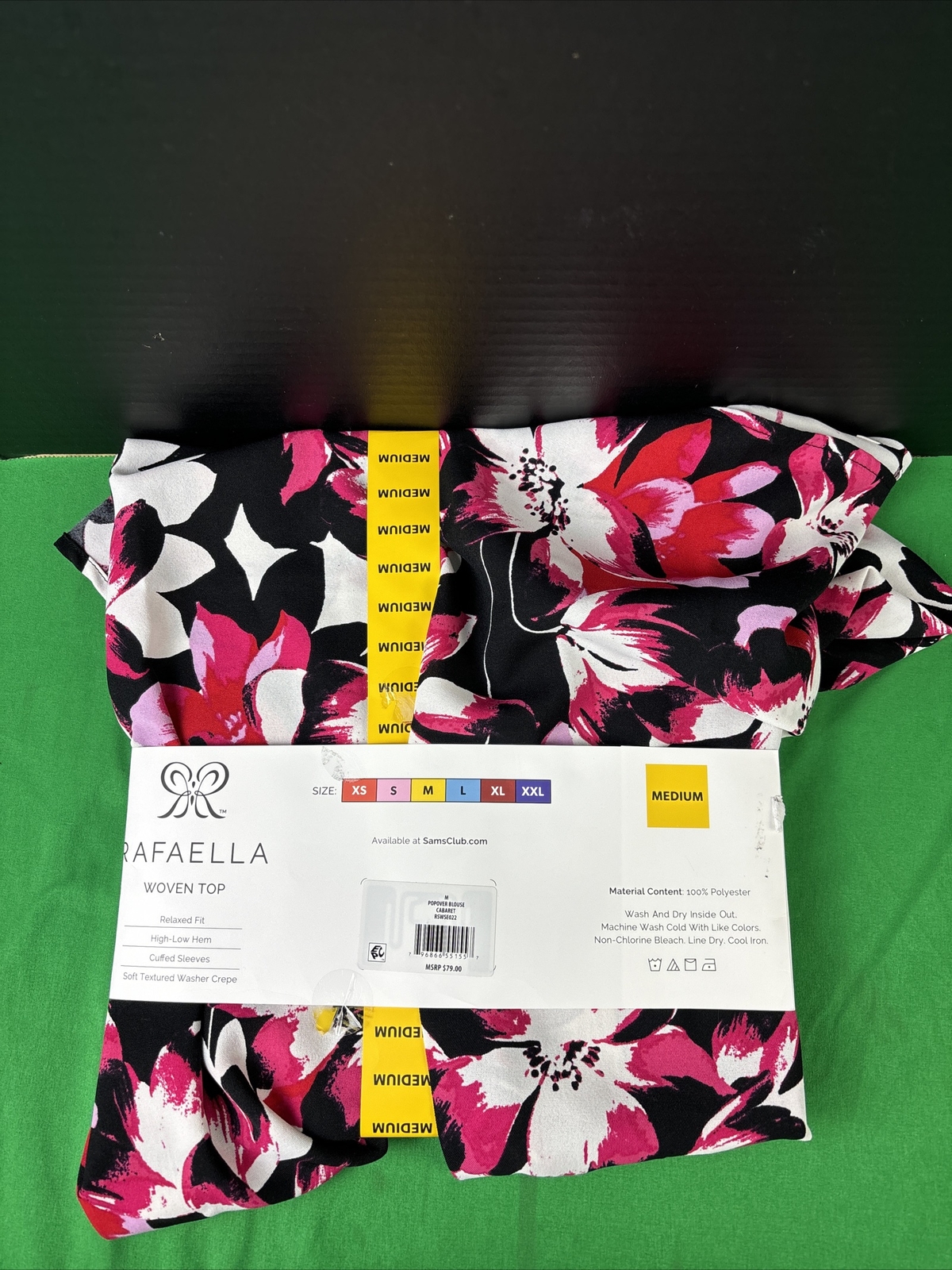 Rafaella Ladies Woven Top Size Medium Fresh Bouquet