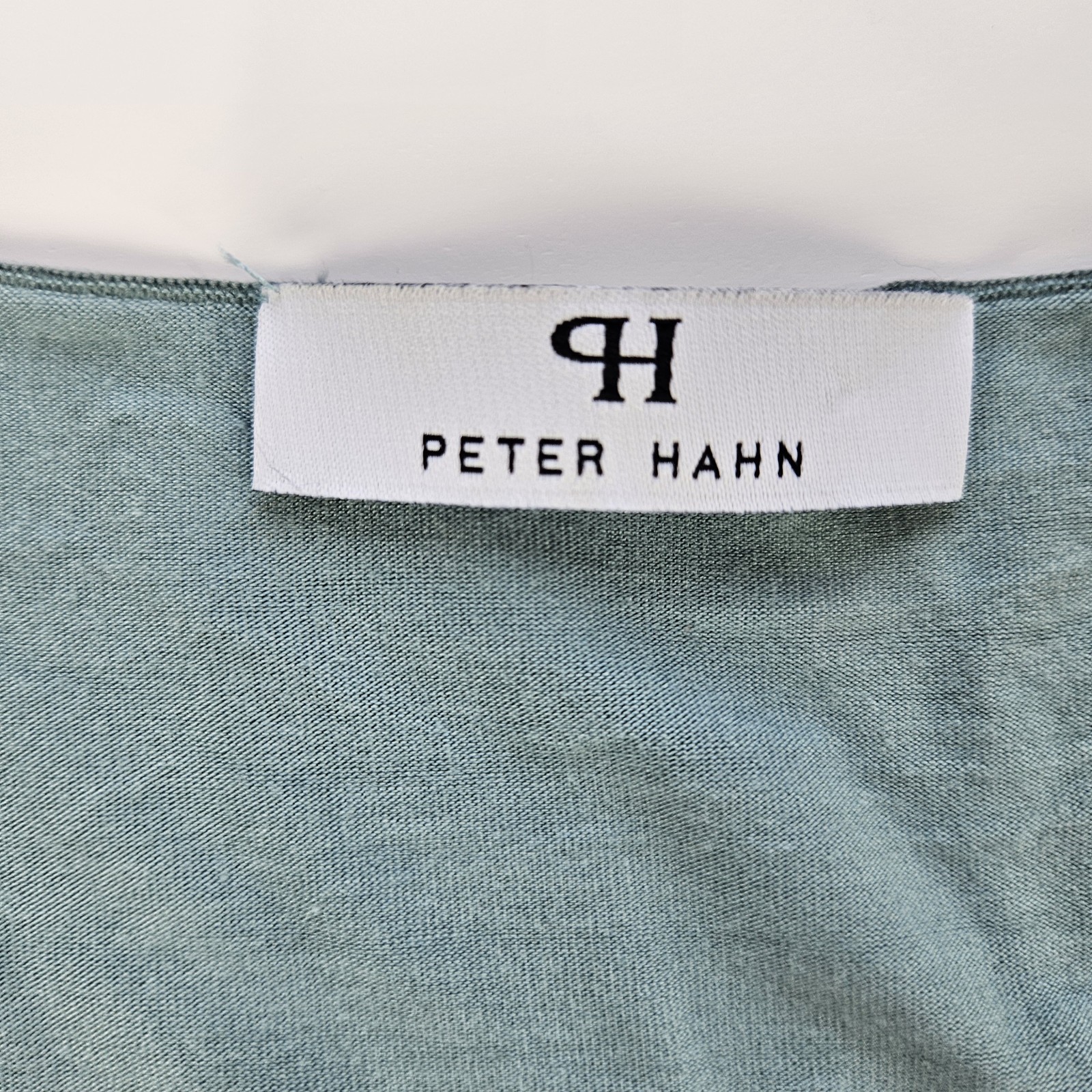 Peter Hahn Womens Blue/Green Viscose Blend Scoop Neck Short Sleeve Tee 48