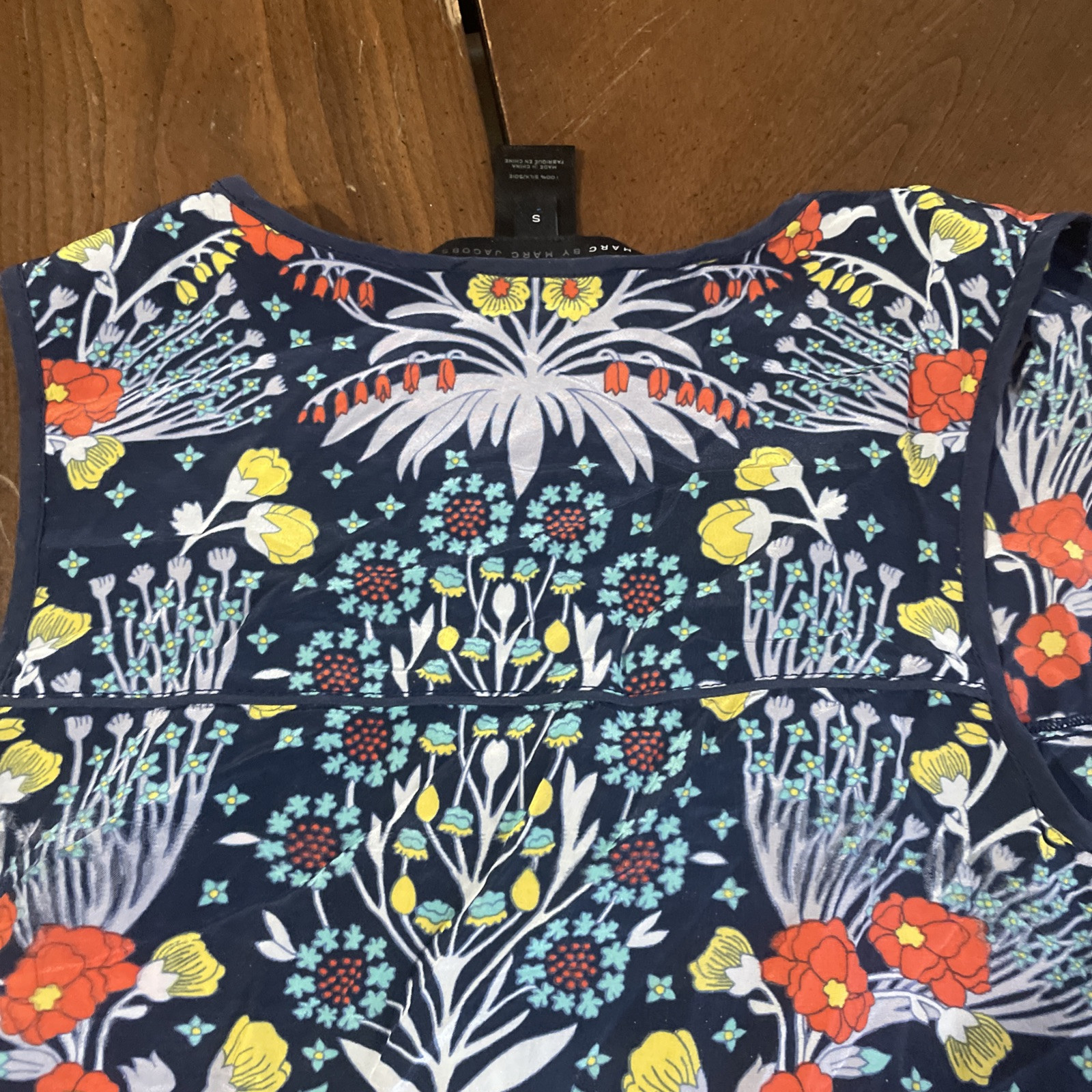 Marc by Marc Jacobs Floral Silk Sleeveless Top Size Small
