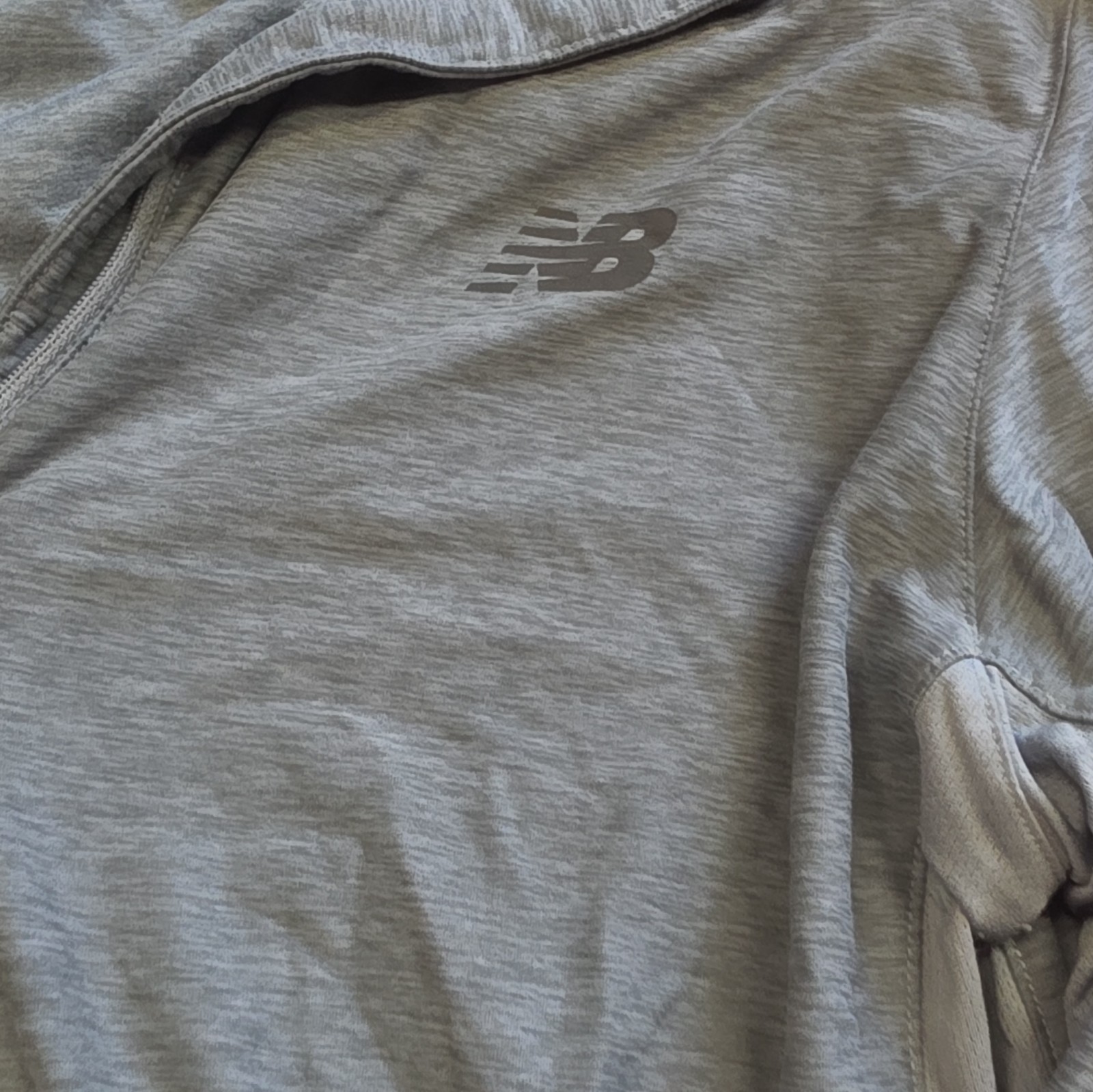 New Balance NB Dry Woman L Gray Slim Fit Polyester Mock Neck 1/4 Zip Tee