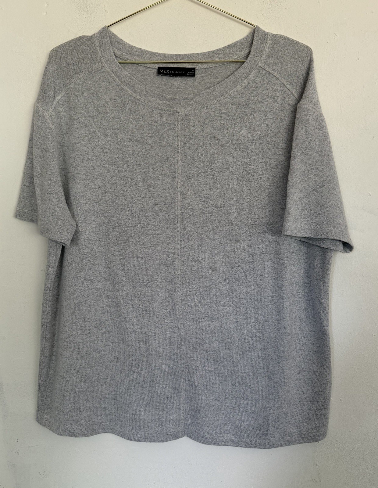 Marks & Spencer Grey T-shirt top women’s size medium M&S collection boxy