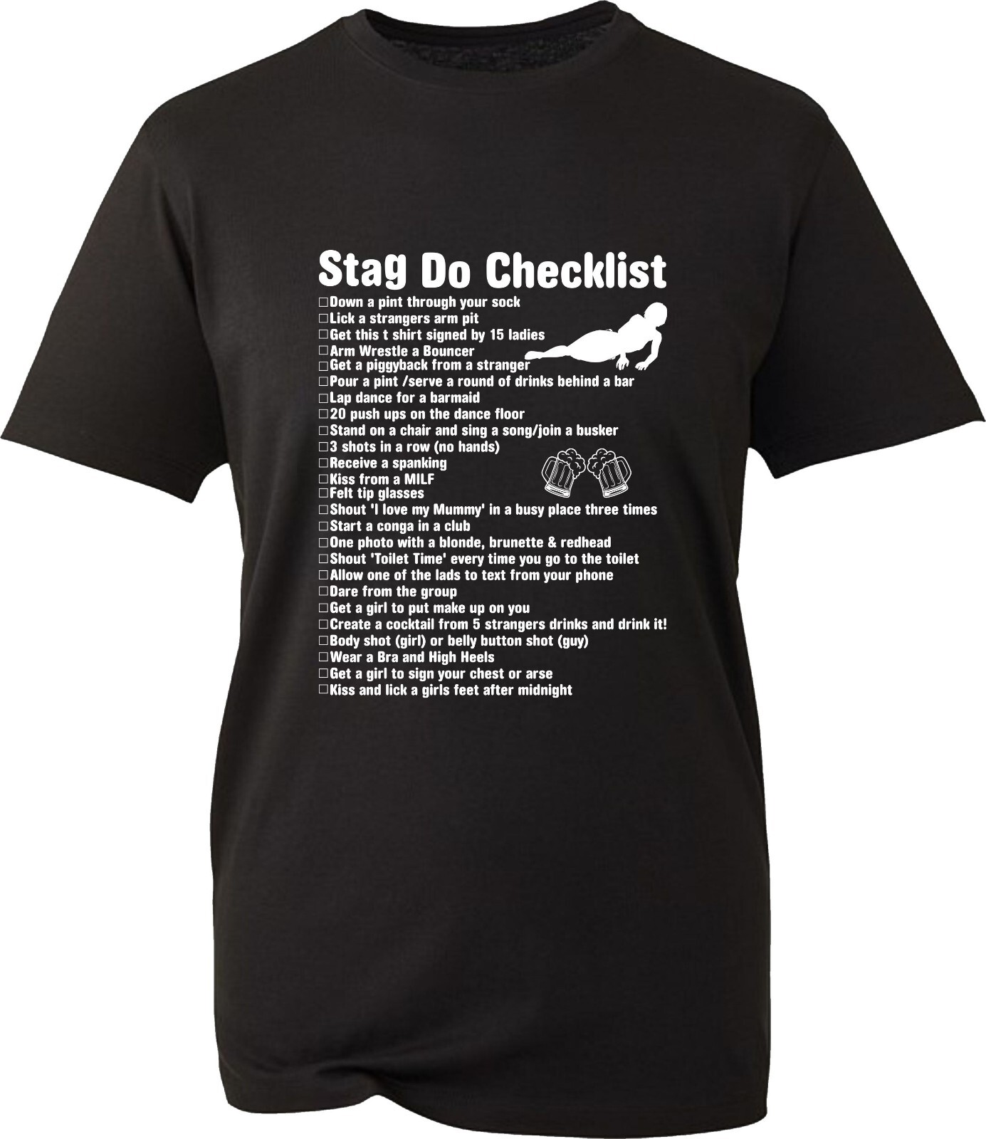 Stag Do T-Shirt, Stag Do Checklist t shirt, Groom’s Party tshirt, Bachelor Party