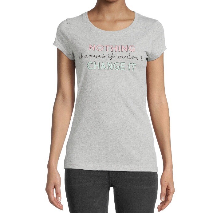 Wound Up Juniors Tee Medium 7-9 New with Tags Heathered Gray Nothing Change It