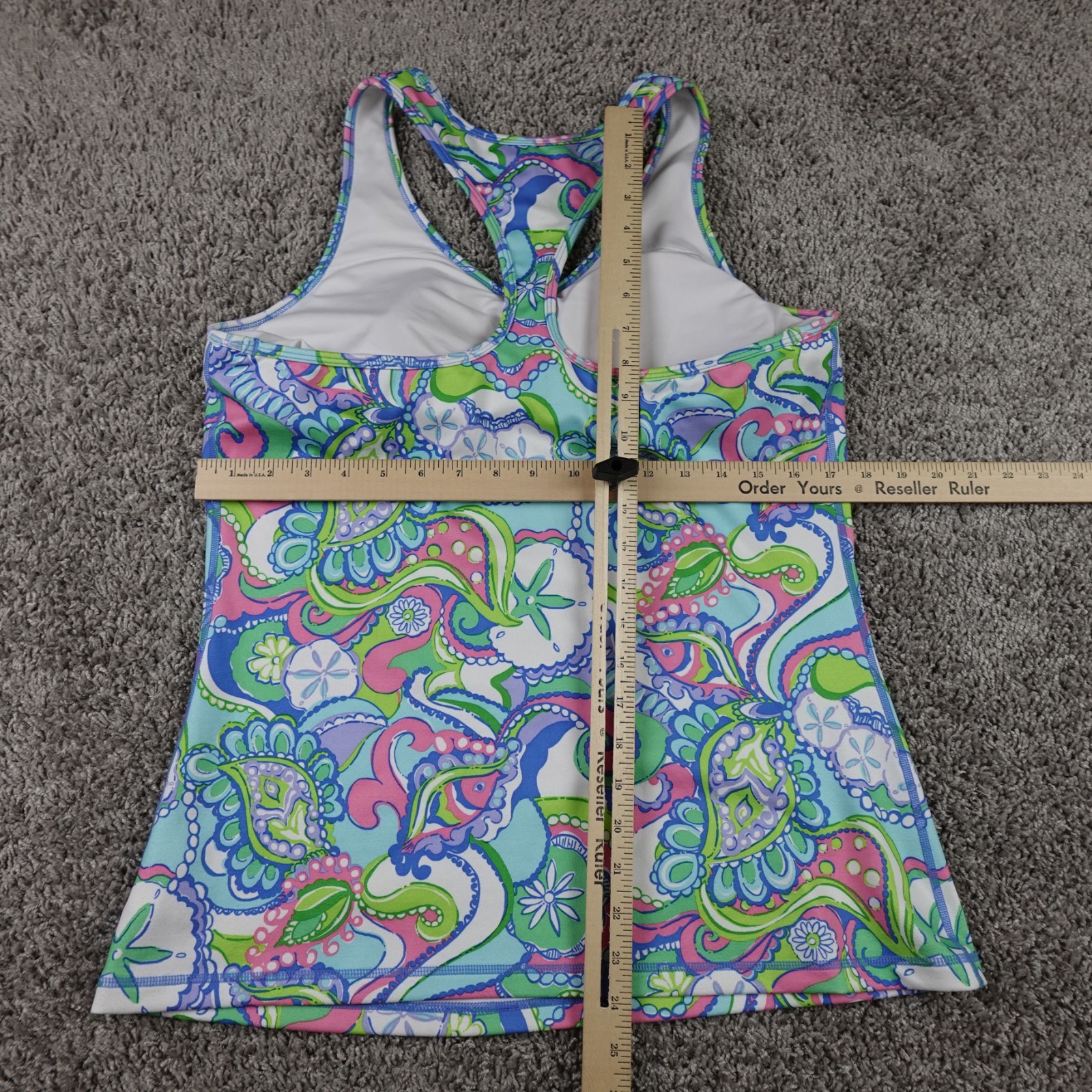 Lilly Pulitzer Luxletic Racerback Weekender Tank Top XL Coastal Paisley Sand Dol