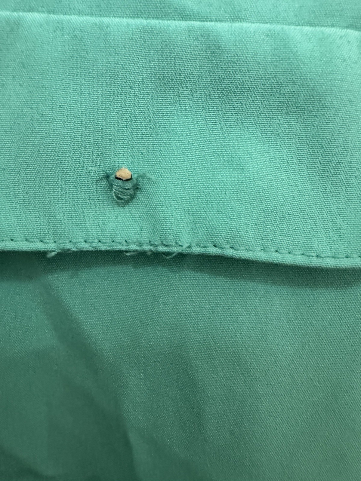 laura scott large button up long sleeve teal 95% polyester 5% spandex No Collar