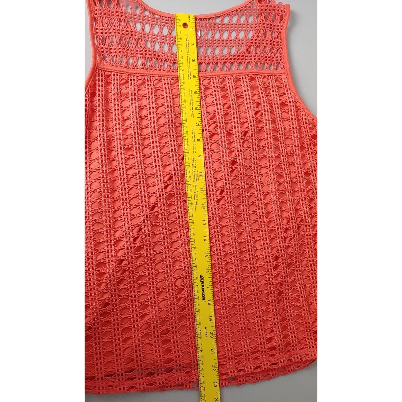 Late August Women’s Coral Crochet Tank Size PXLTop Sleeveless Boho Blouse
