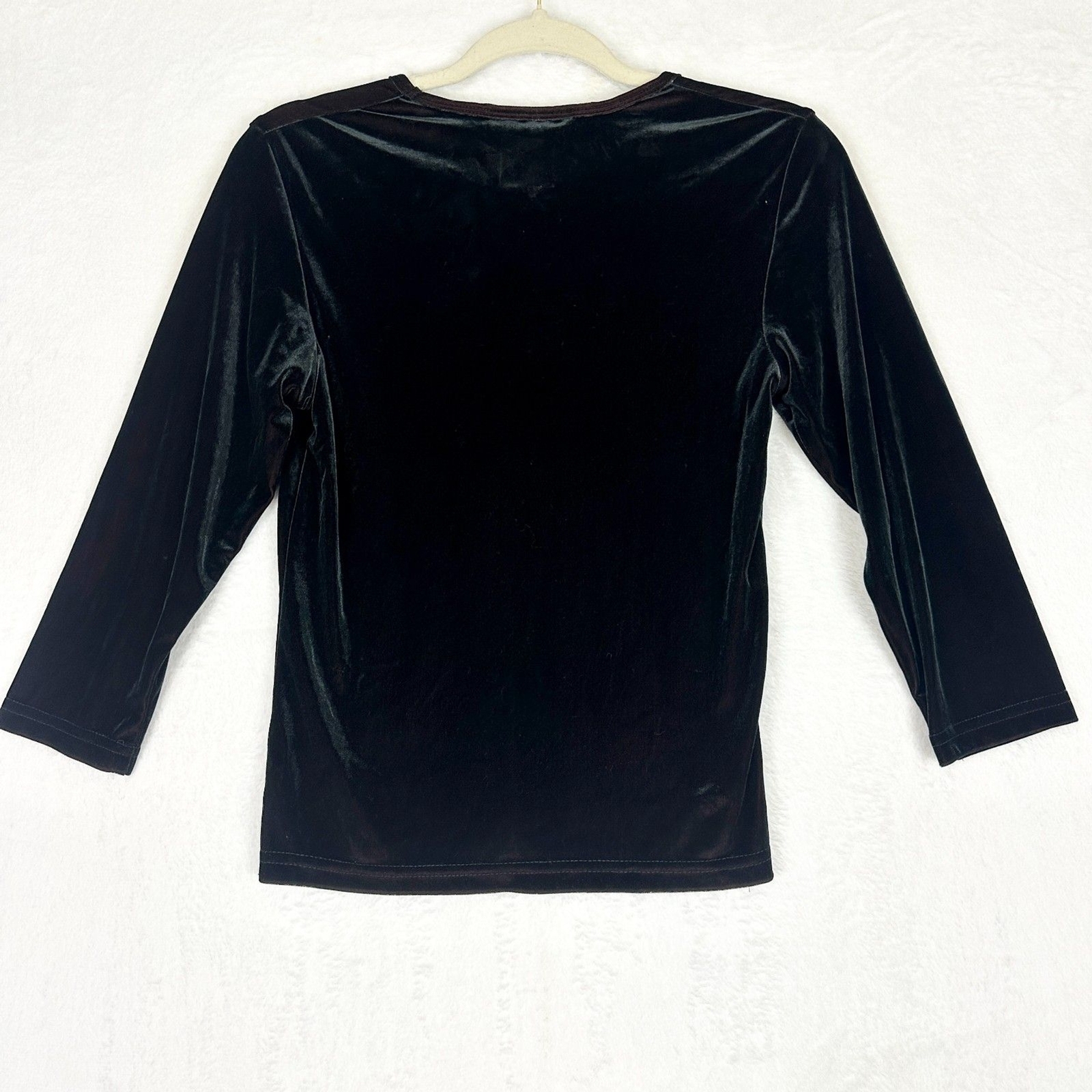 No Boundaries Vintage 90s Y2K Velvet Top Size Small Whimsigoth Witchy V-Neck
