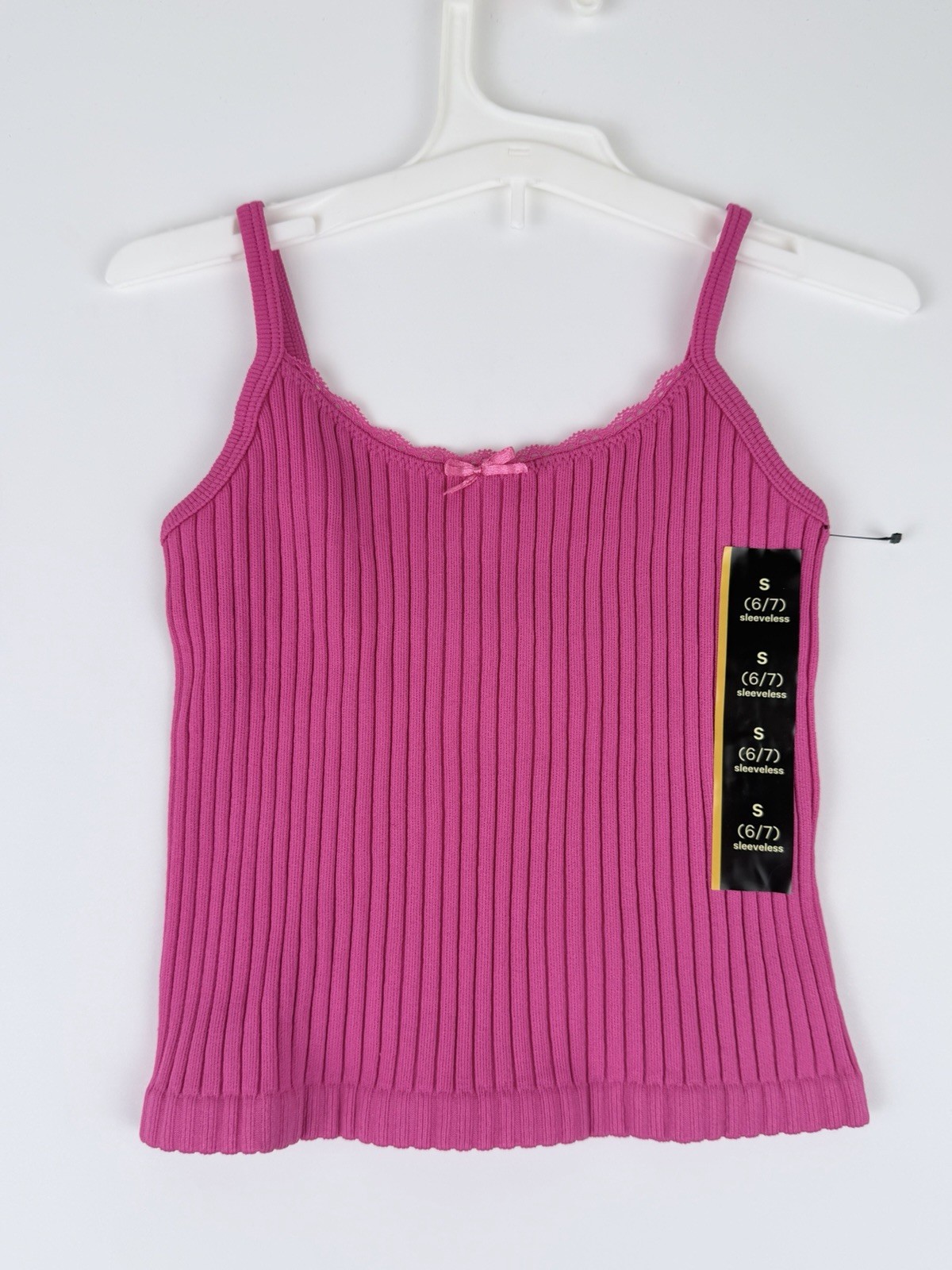 Art Class Girls Ribbed Crop Tank Top Pink Size SMALL(6/7)