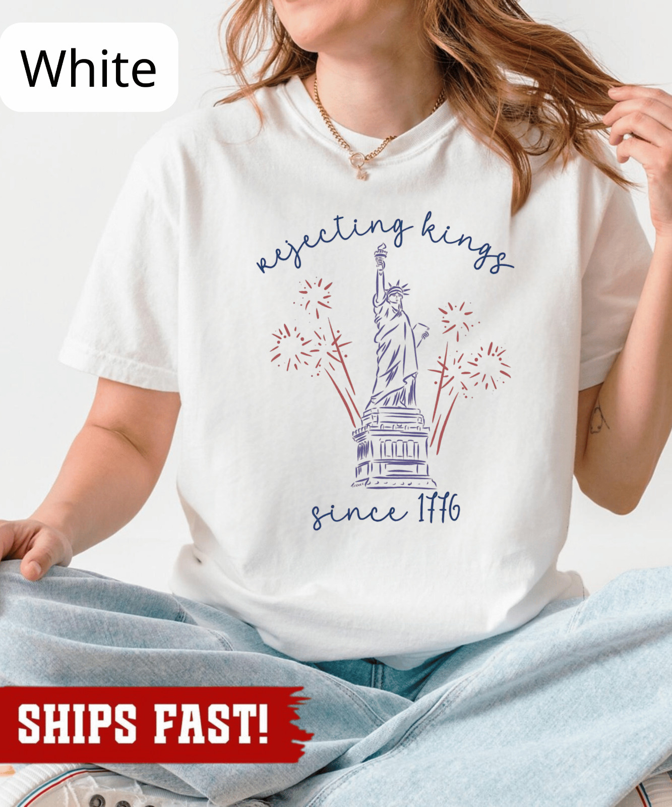 Liberal fourth of July shirt, patriotic liberal shirt, rejecting kings since 177