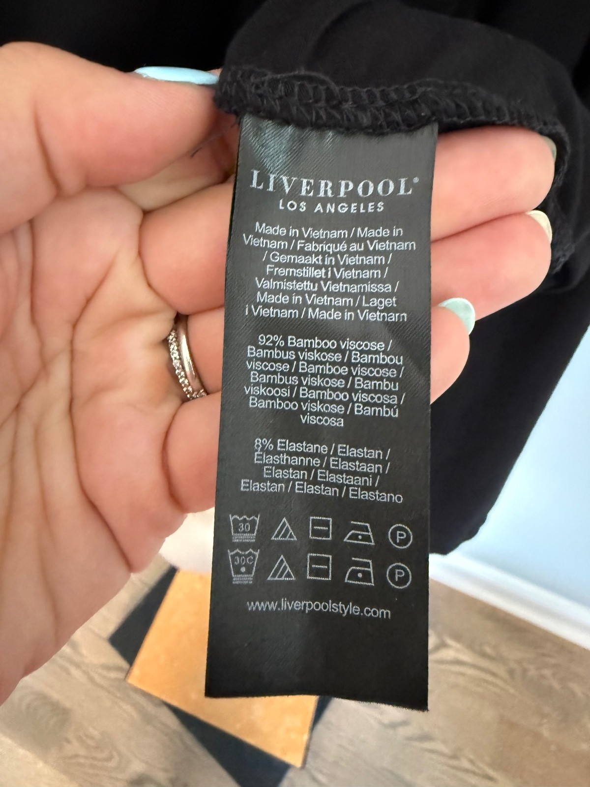 Liverpool Jeans Black Bamboo Viscose Blend Jersey Top XL
