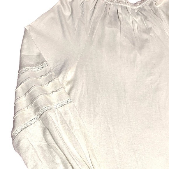 Lauren Ralph Lauren Long Sleeve Embroidered Tie-Neck Top