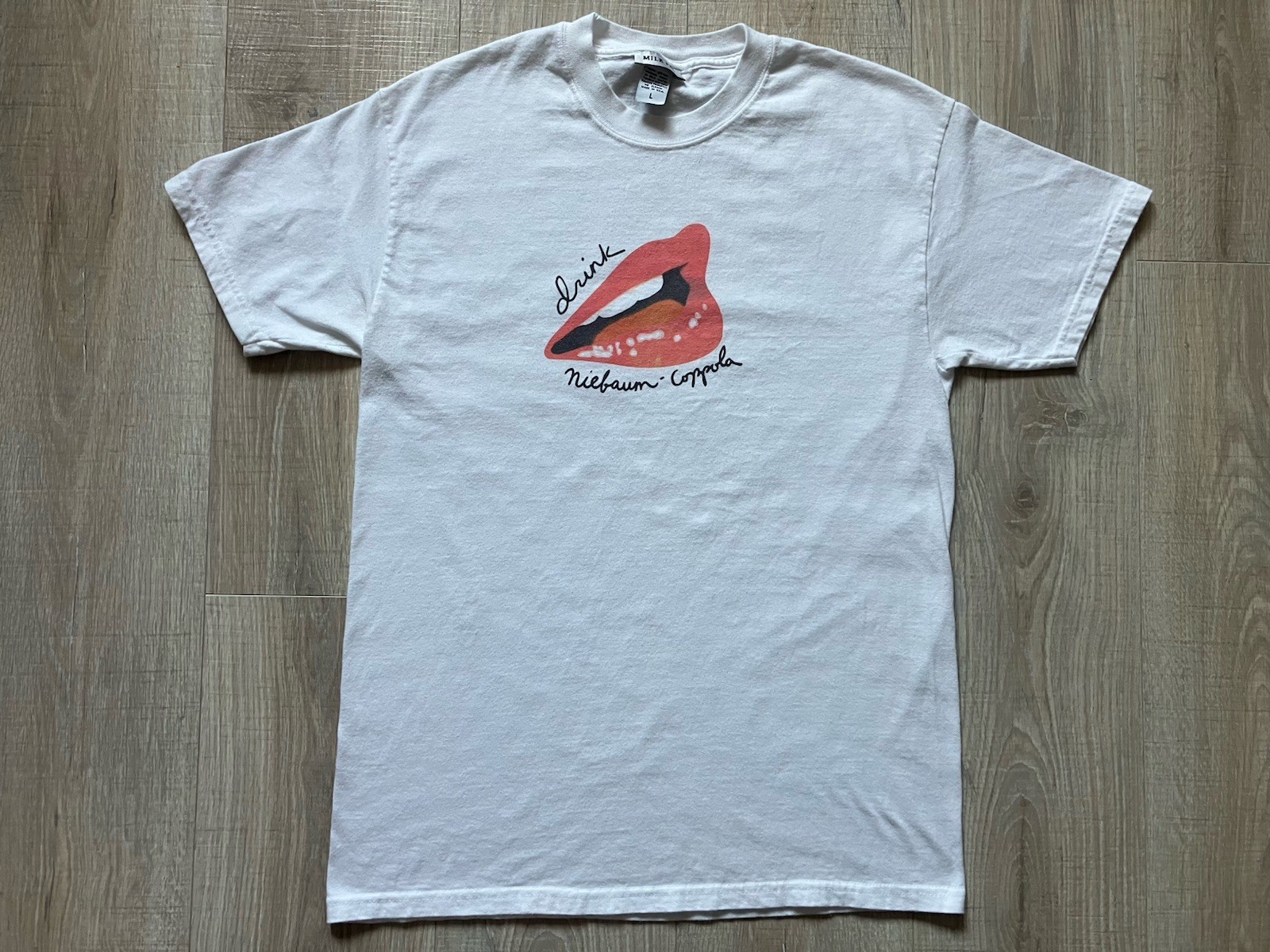 Milk Fed Shirt by Sofia Coppola Large Drink Lips Wine Niebaum Kim Gordon ‘90s
