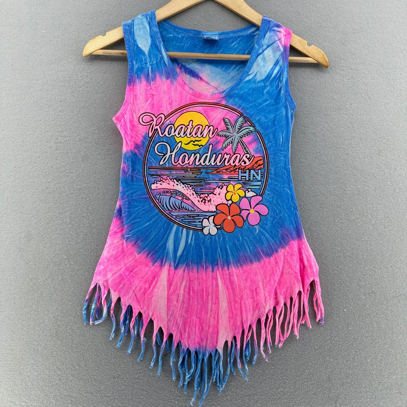 Roatan Honduras Tie Dye Tank Top Destinations USA Beach Vacation S Y2K Bratz