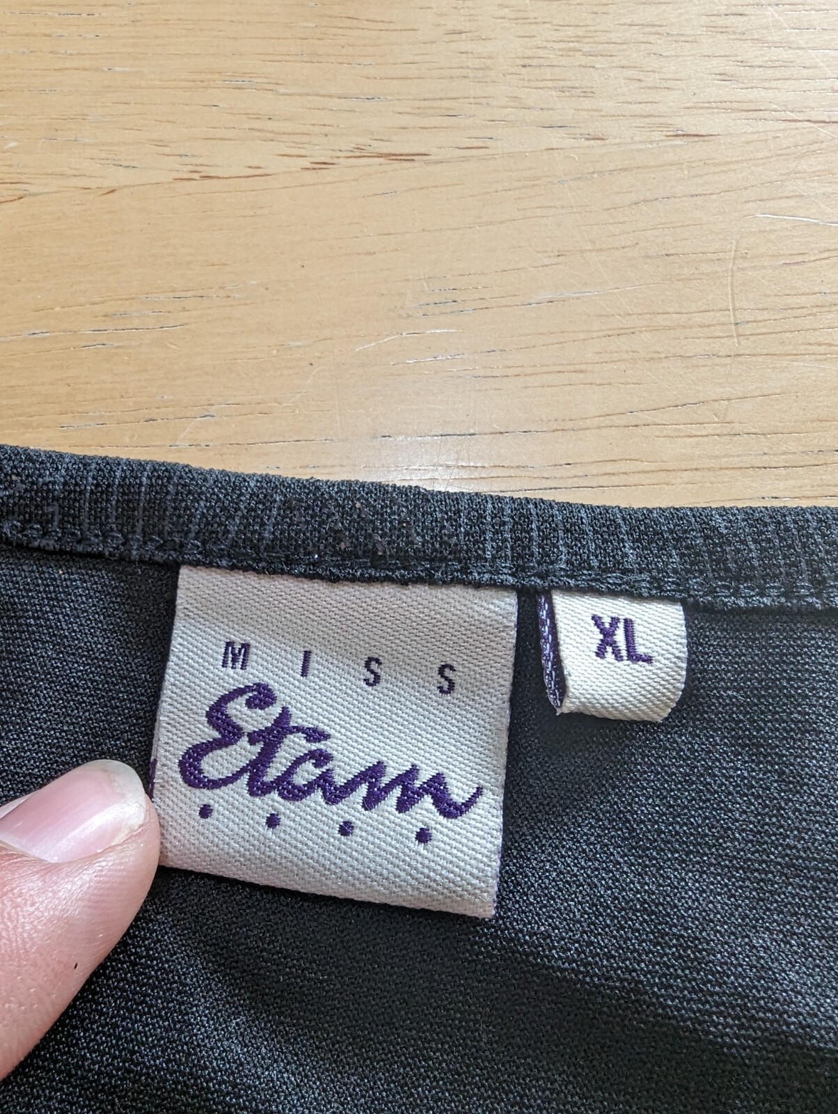 Womens miss etam black v-neck short sleeve blouse sz xl