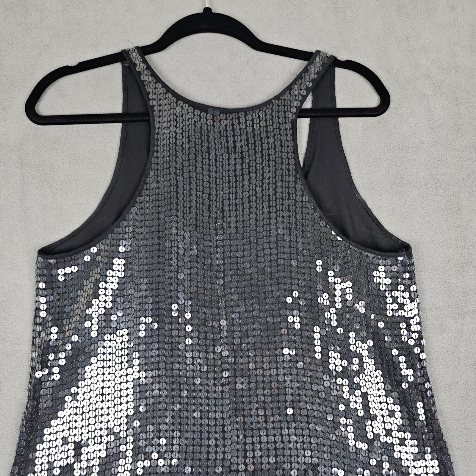 Laundry By Design Camisole Tank Top Womens M Black Sequin Scoop Neck Party