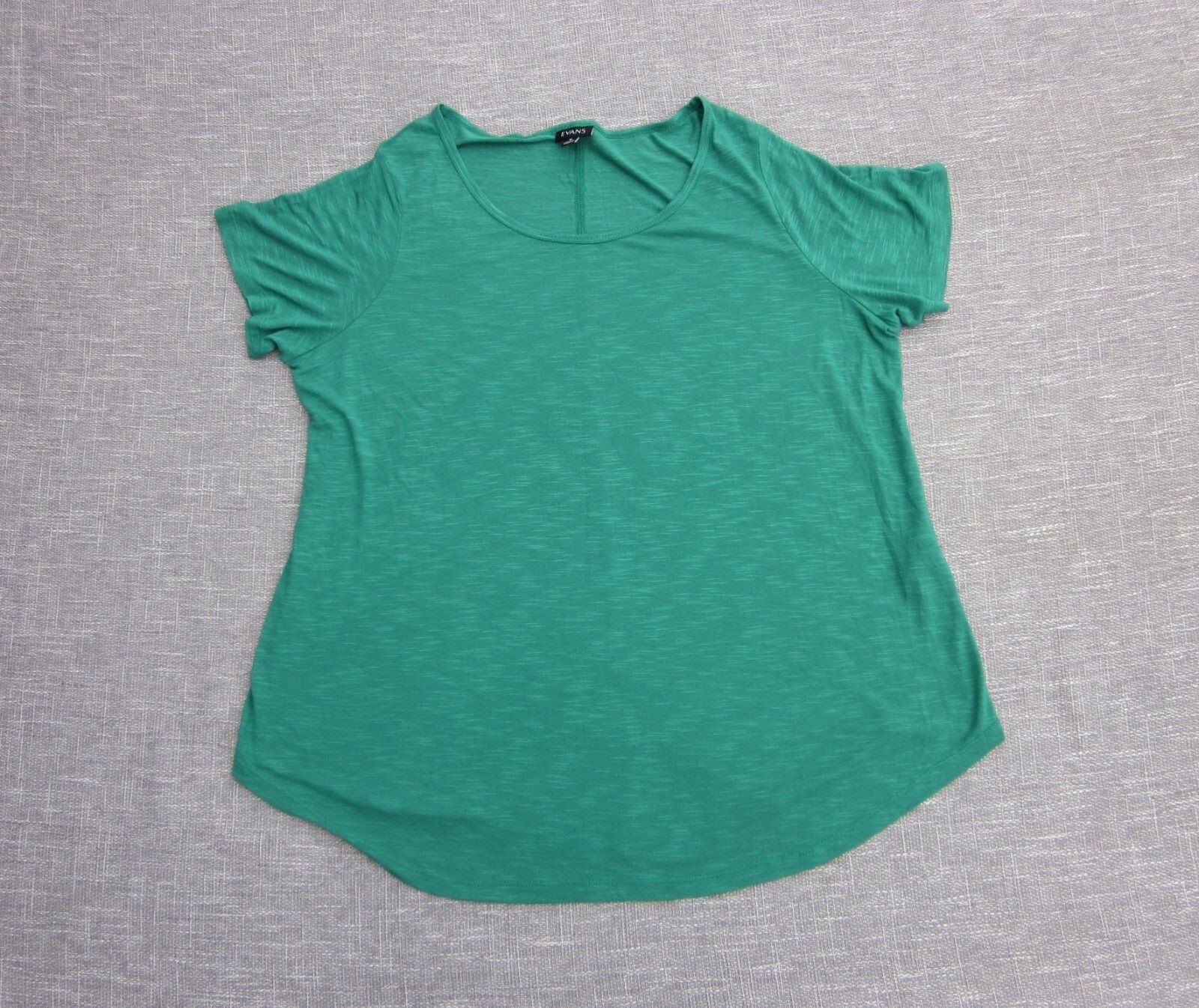 Evans T Shirt Womens Size UK 18 Green 100% Viscose Stretch Cap Sleeve