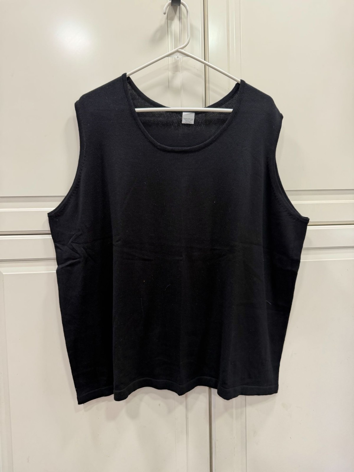 Salon Studio Womens Black Sleeveless Top Size 3X Acrylic Blend Made In Banglades