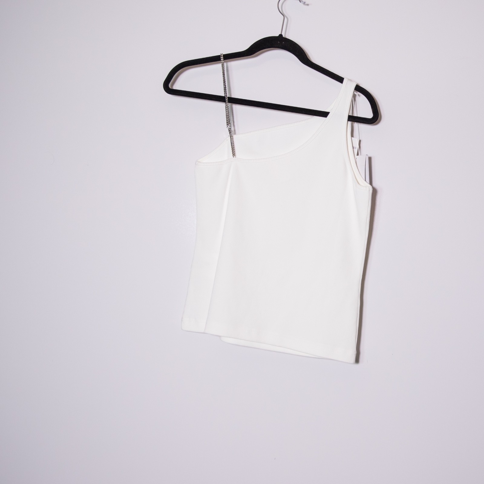 NEW Givenchy 4G-Plaque Chain Link Strap Ribbed Knit Cotton Stretch Tank Top L