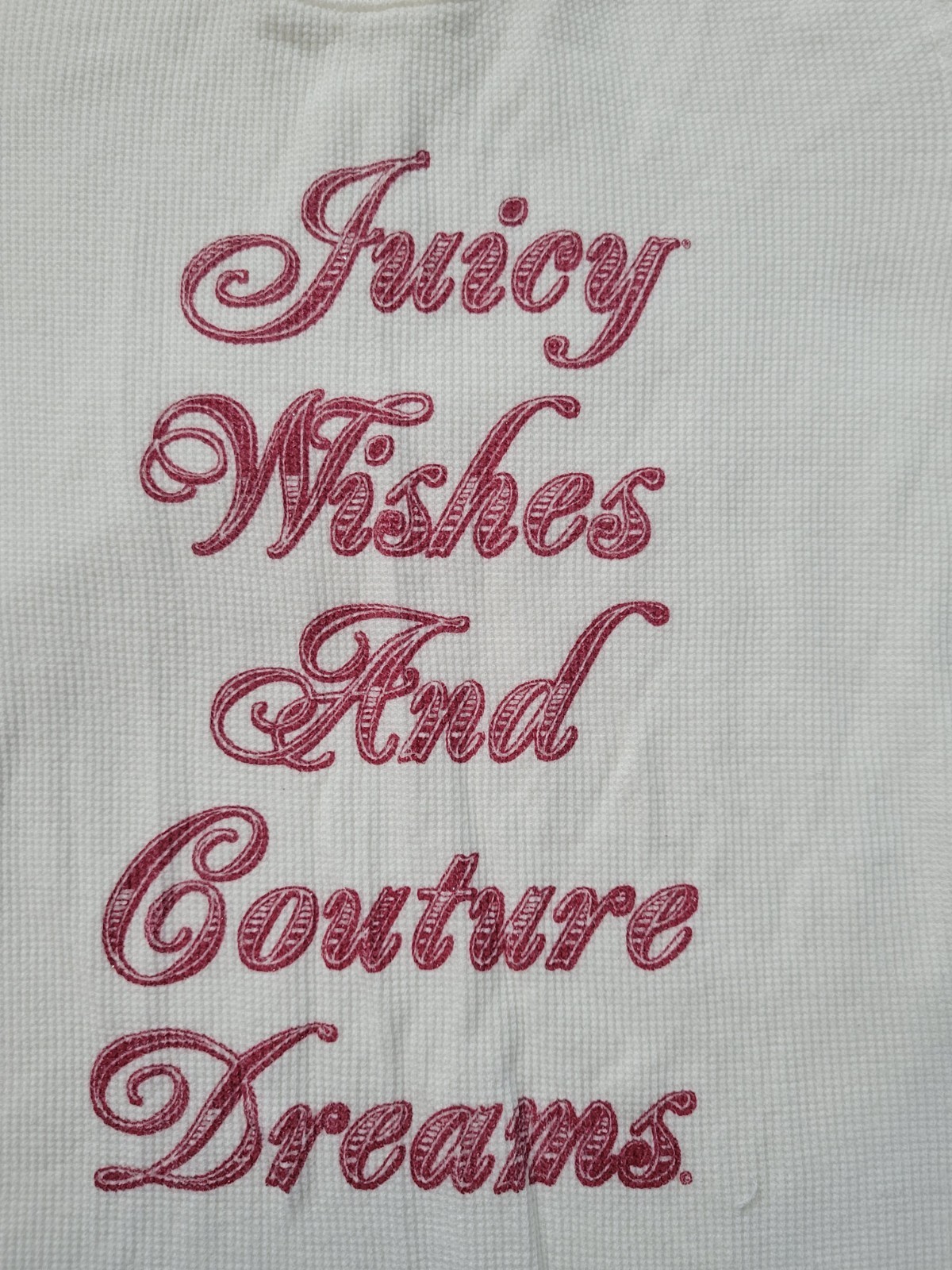 ULTRA RARE Juicy Couture “JUICY WISHES AND COUTURE DREAMS” Women’s L White Shirt