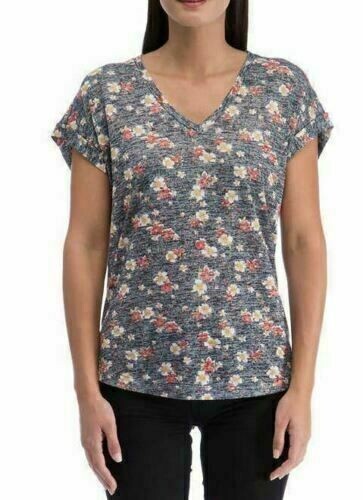 NWT B Collection by Bobeau Ladies V-Neck Blouse | Navy Floral | 3X-Large D1