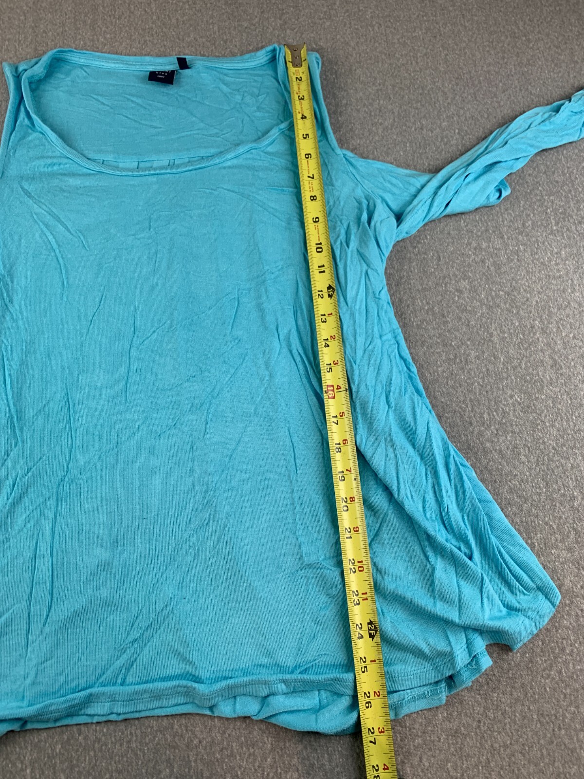 Kaari Blue Curvey Cold Shoulder Swing Tunic Shirt Womens 1X Teal Blue Stretch