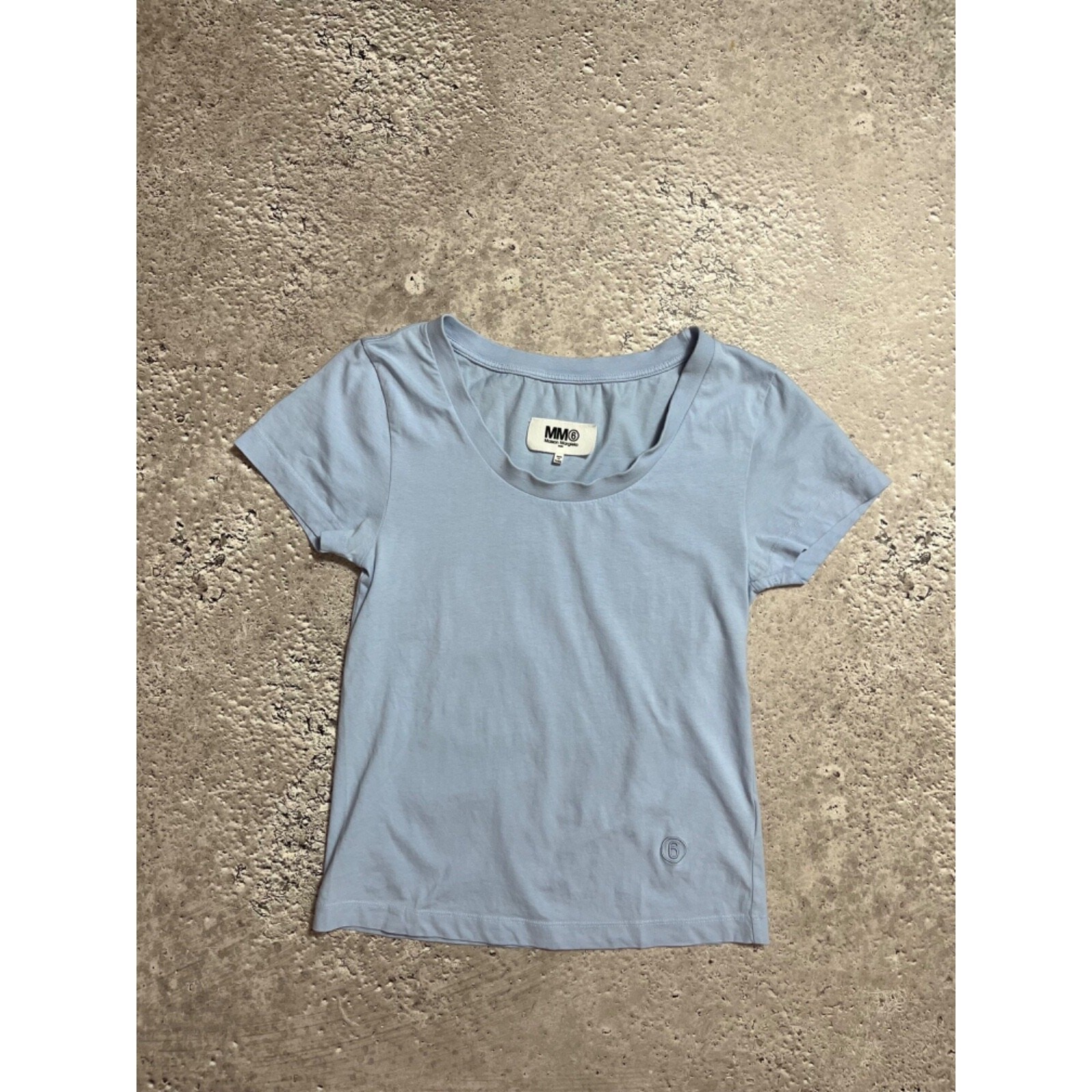 MM6 Maison Margiela Women’s Light Blue Basic Cotton T-Shirt Size S Casual