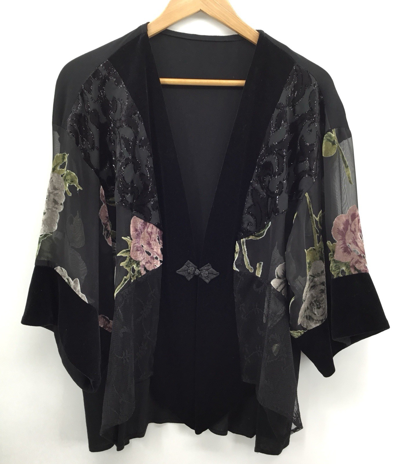 Spencer Alexis VTG 12 Patchwork Velvet Artsy Boho Burnout Top Fairy Whimsigoth