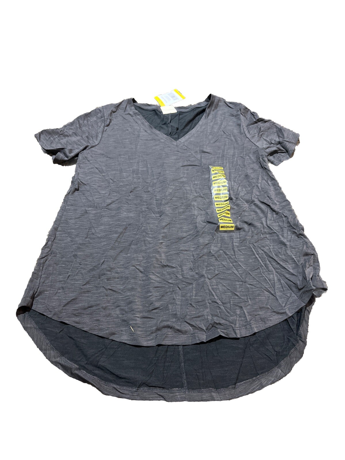 Mod Ref Women’s Dark Gray Short Sleeve Relaxed V-Neck Tee Size Medium New