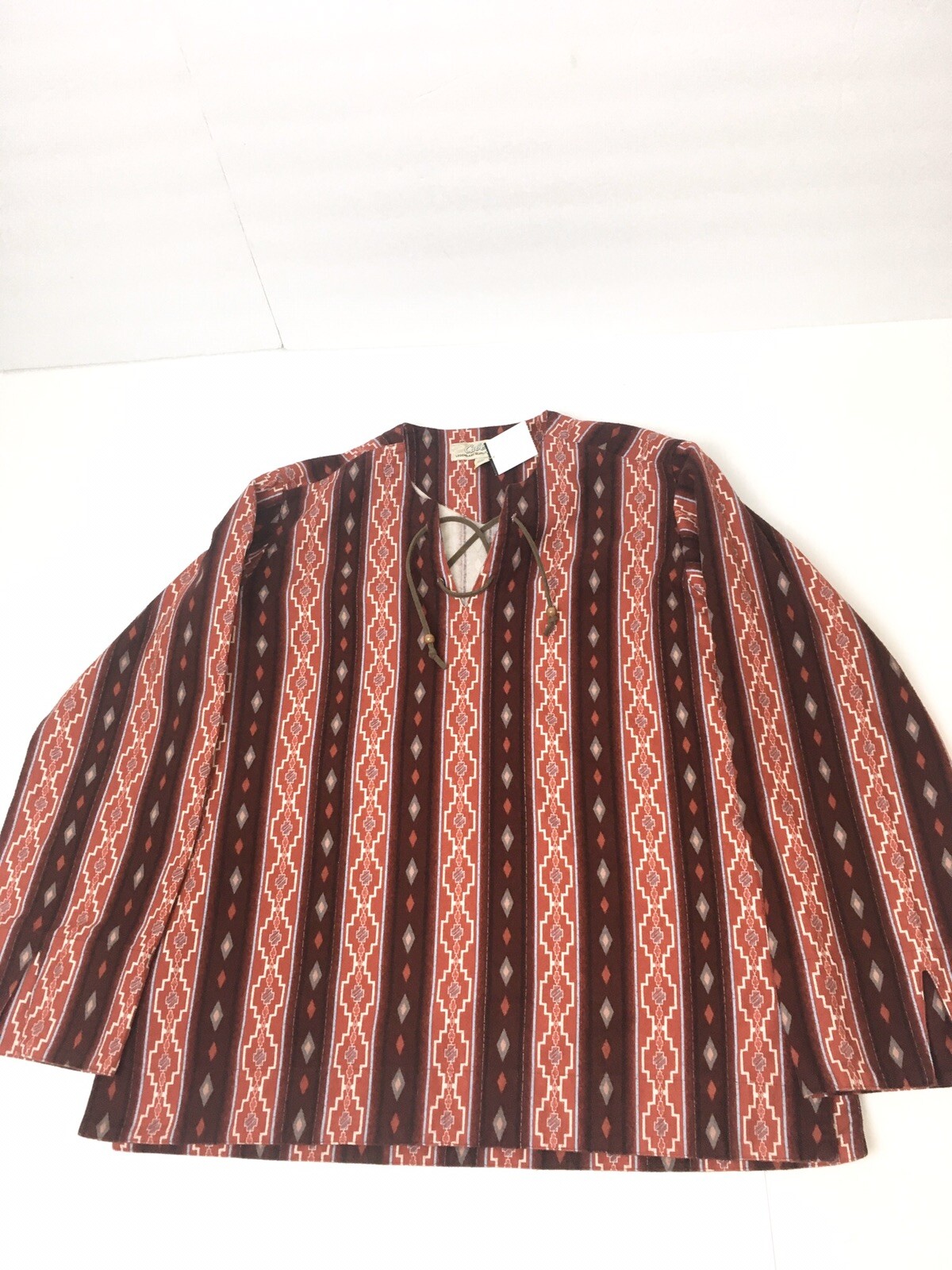 Cabelas Womens Printed Aztec Shirt Med Long Sleeve Soft Flannel Pre Owned