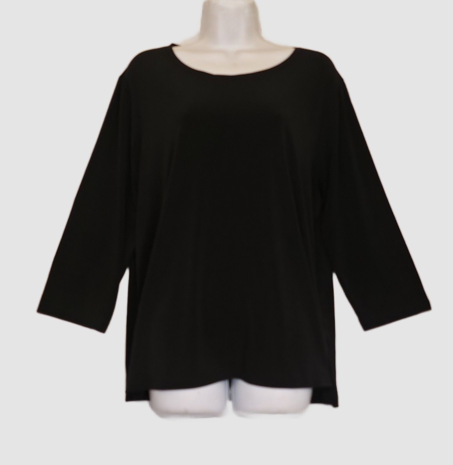 CHICO’S Size 3 (XL 14/16) Black Stretchy Knit Scoop Top