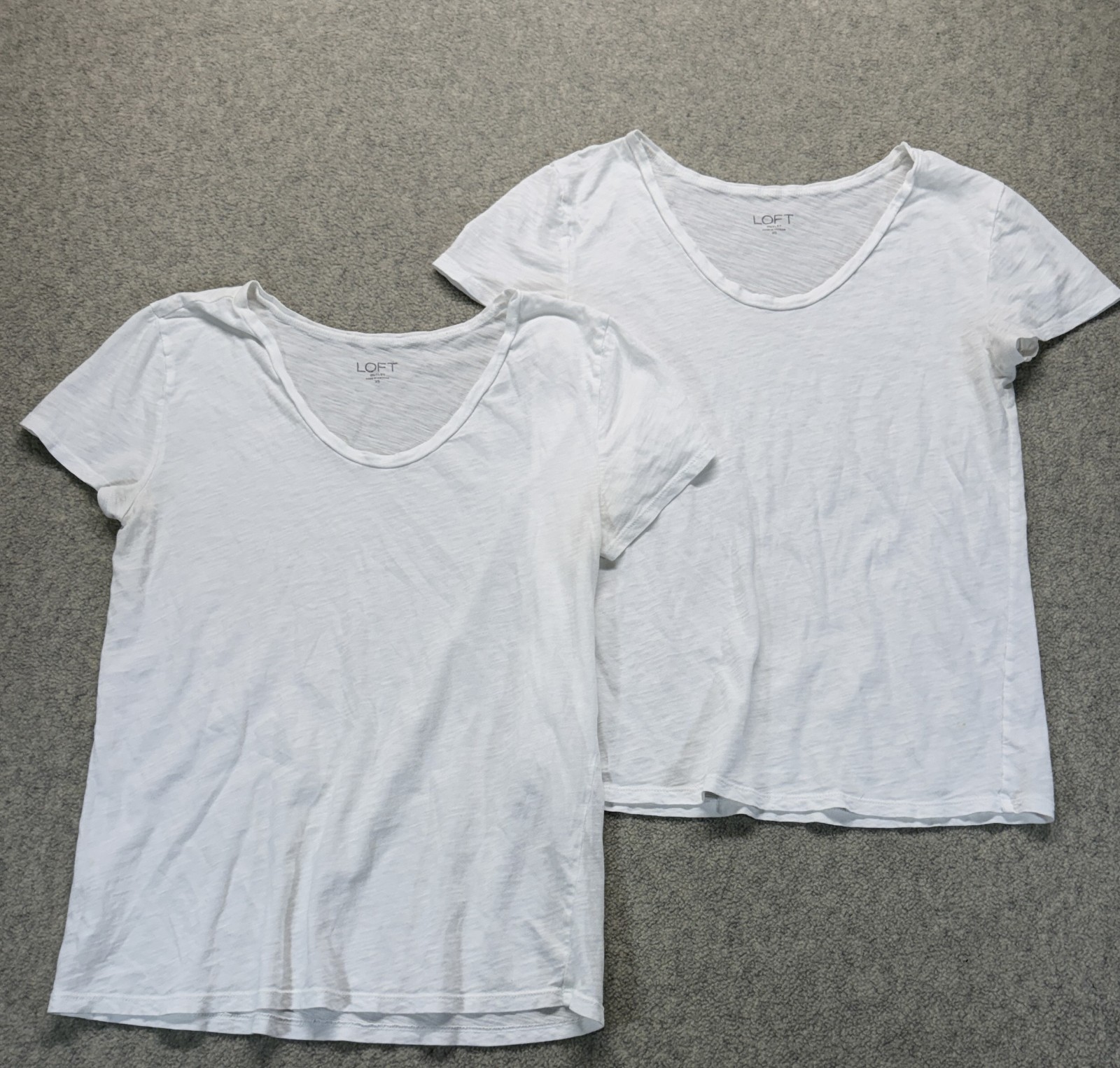 Loft Outlet Womens T-Shirt White Short Sleeve Lightweight Comfort XS Lot Of 2