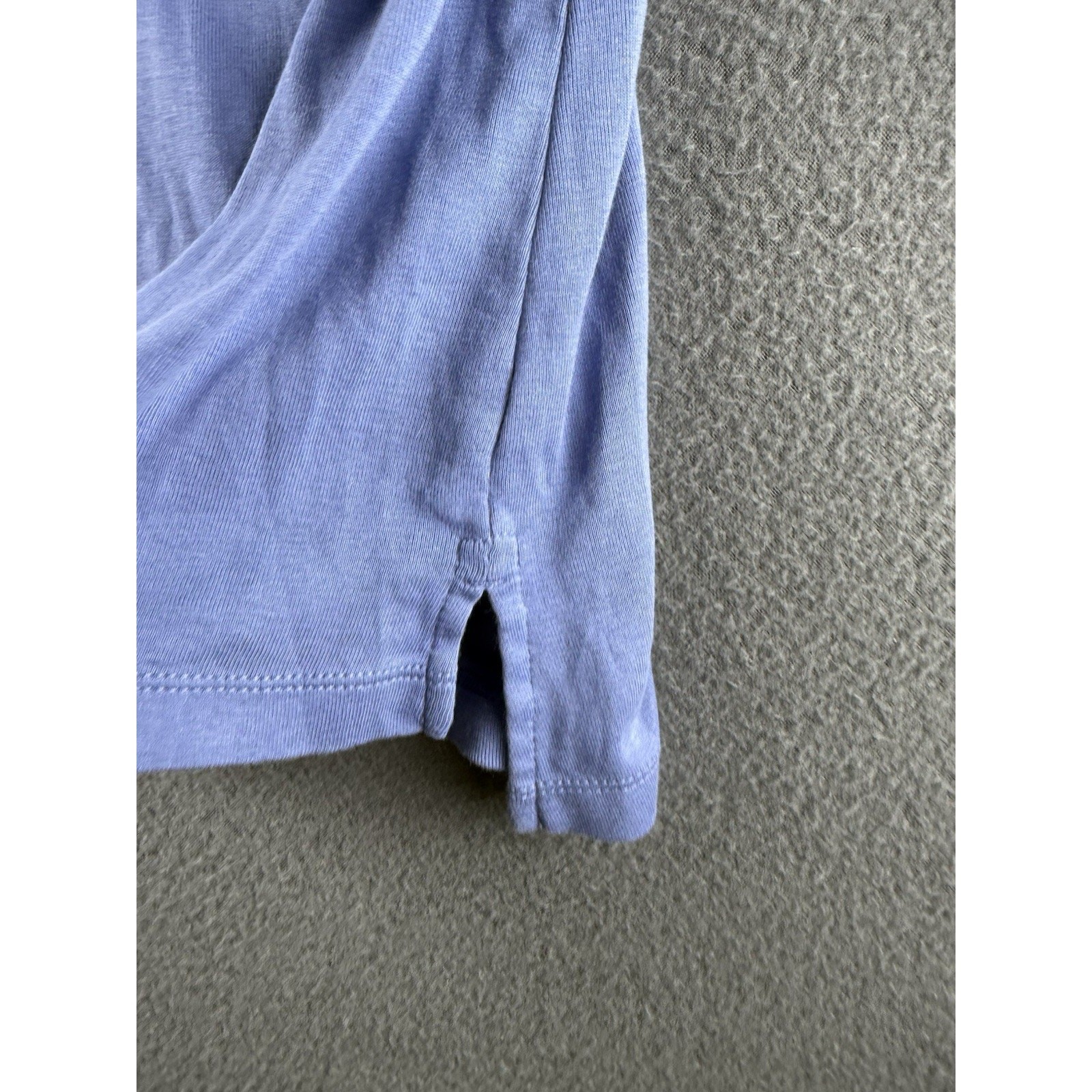 J.Jill Pima Crew Neck High Low Tee Dusty Blue Shirt Size Small