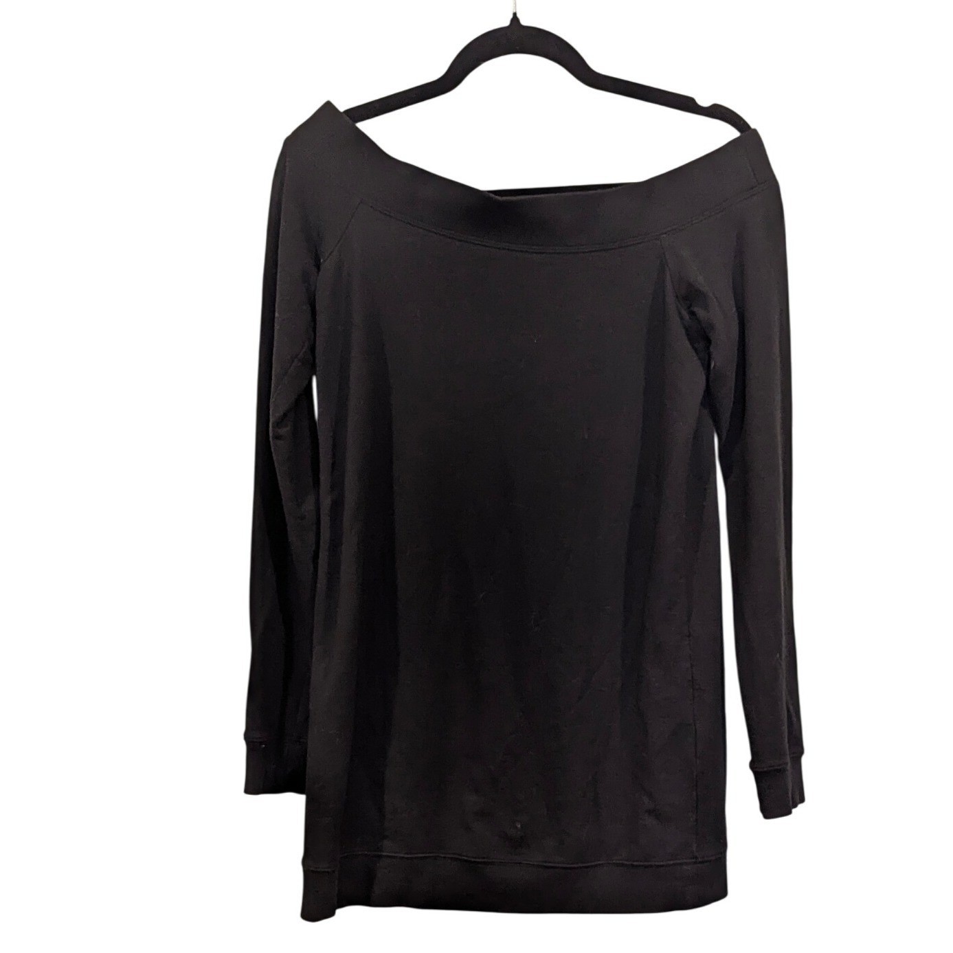Daily Ritual Women’s XS Black Off The Shoulder Long Sleeve Tunic Top