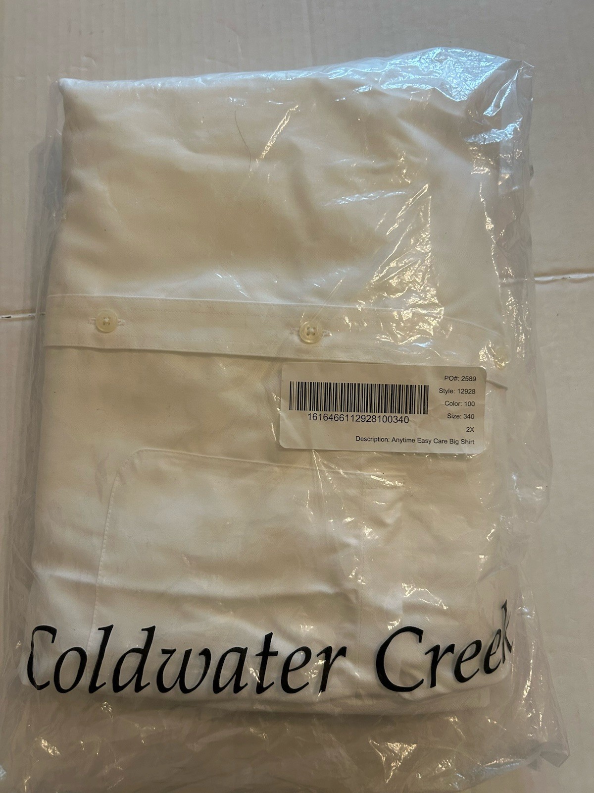 NWT Coldwater Creek Womens Plus Sz 2X Shirt Cotton Anytime Easy Care Button Down