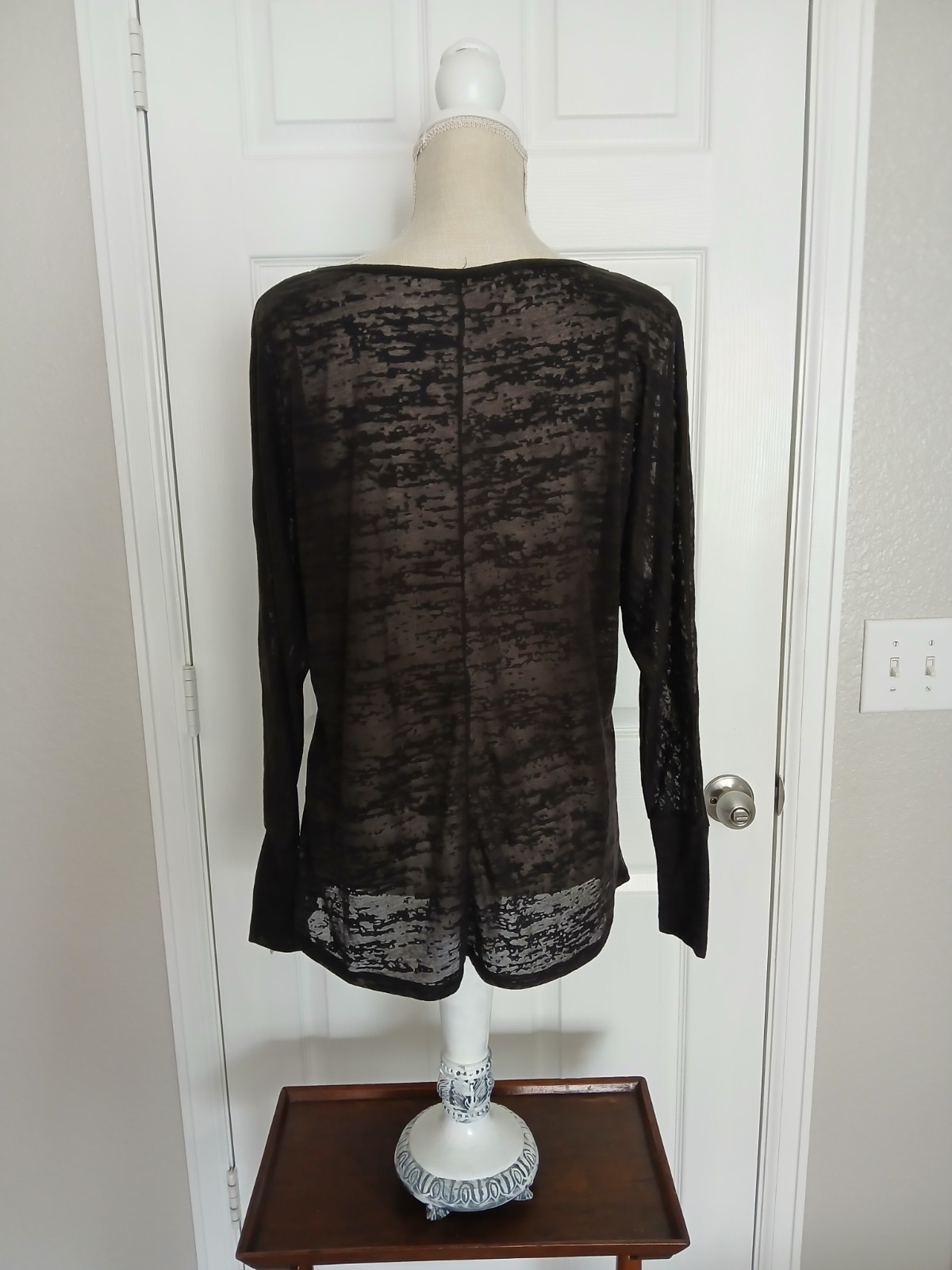 Stranded Black Burnout POW! Comic Shirt L Pop Art Y2K Grunge Rocker Sheer NWT