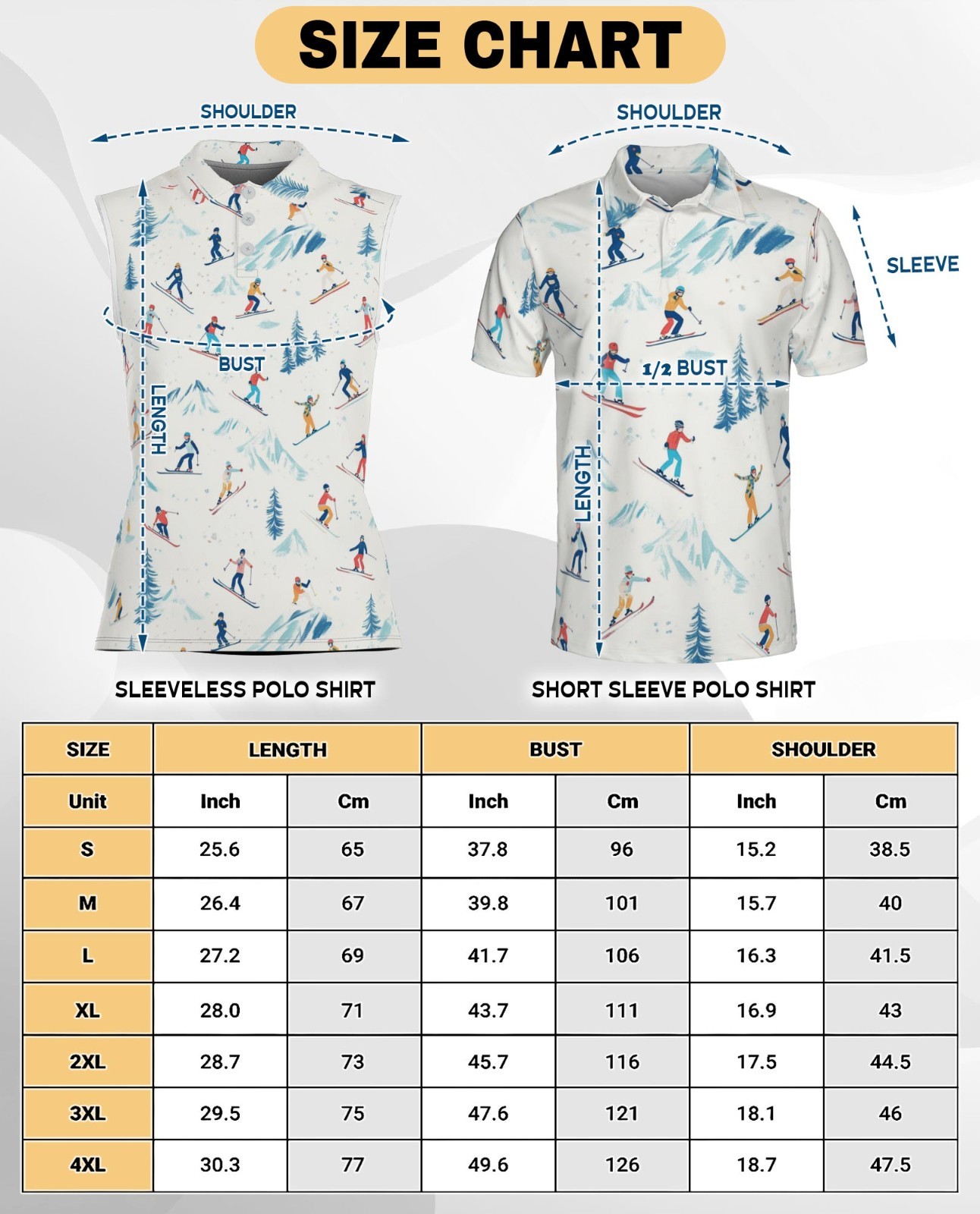 Skiing Winter Women’s Sleeveless Performance Polo Shirt Snow Golf Tennis