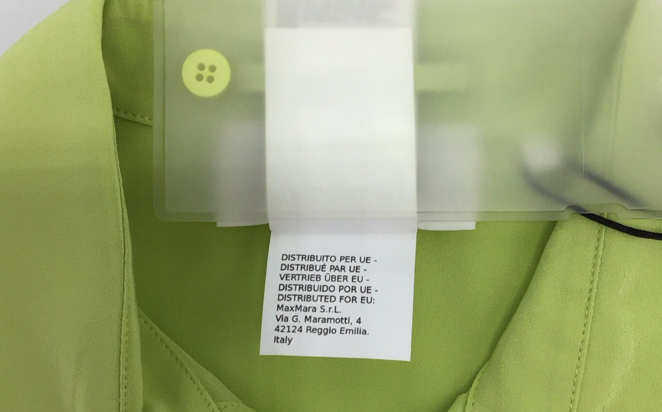 Max Mara SPORTMAX Algebra Lime Silk Shirt Button Front Elongated Cuffs NWOT US6