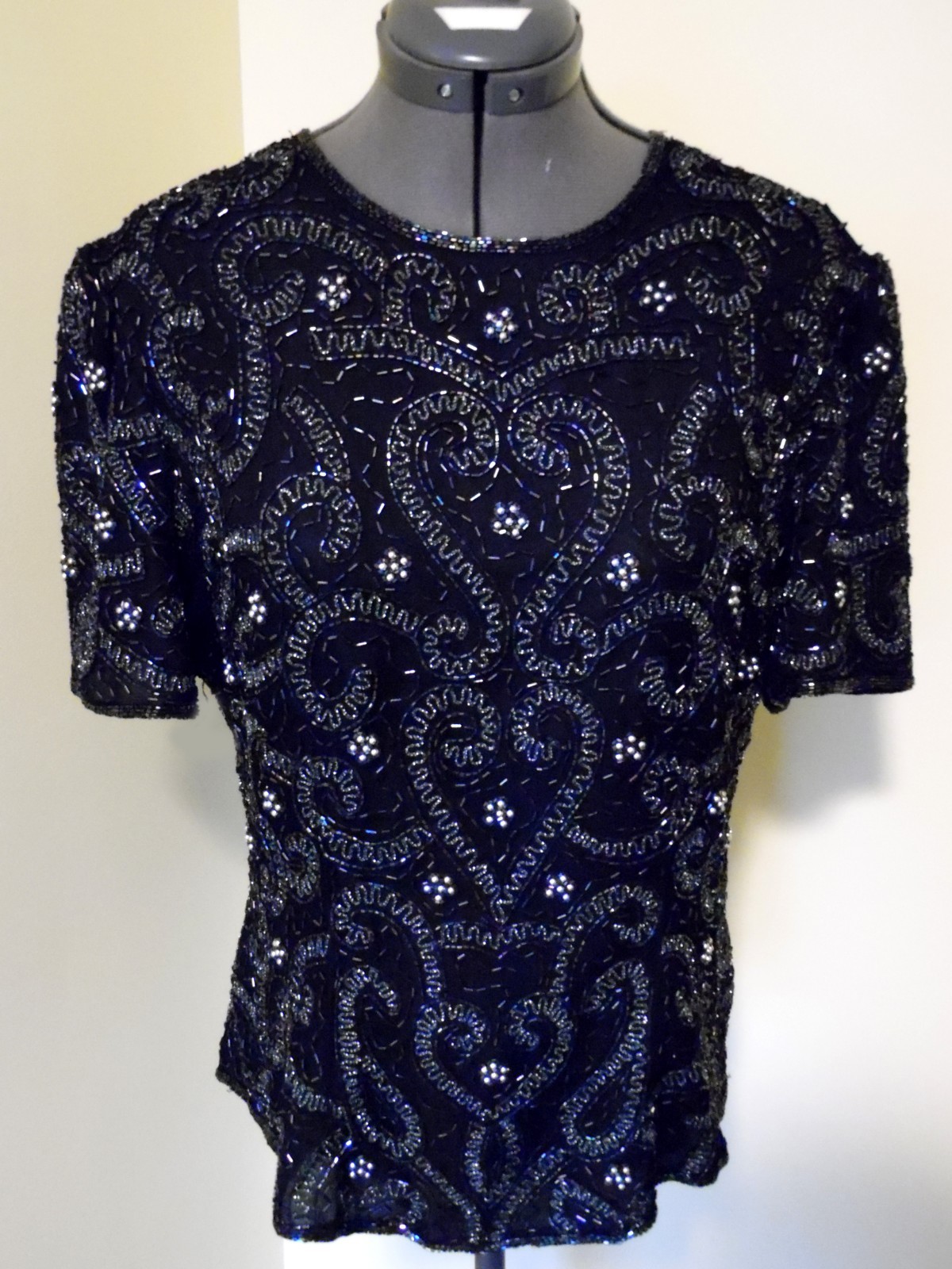 Vintage! Stenay Beaded Top, Short Sleeve ~ Great for any Occasion ~ Size Large
