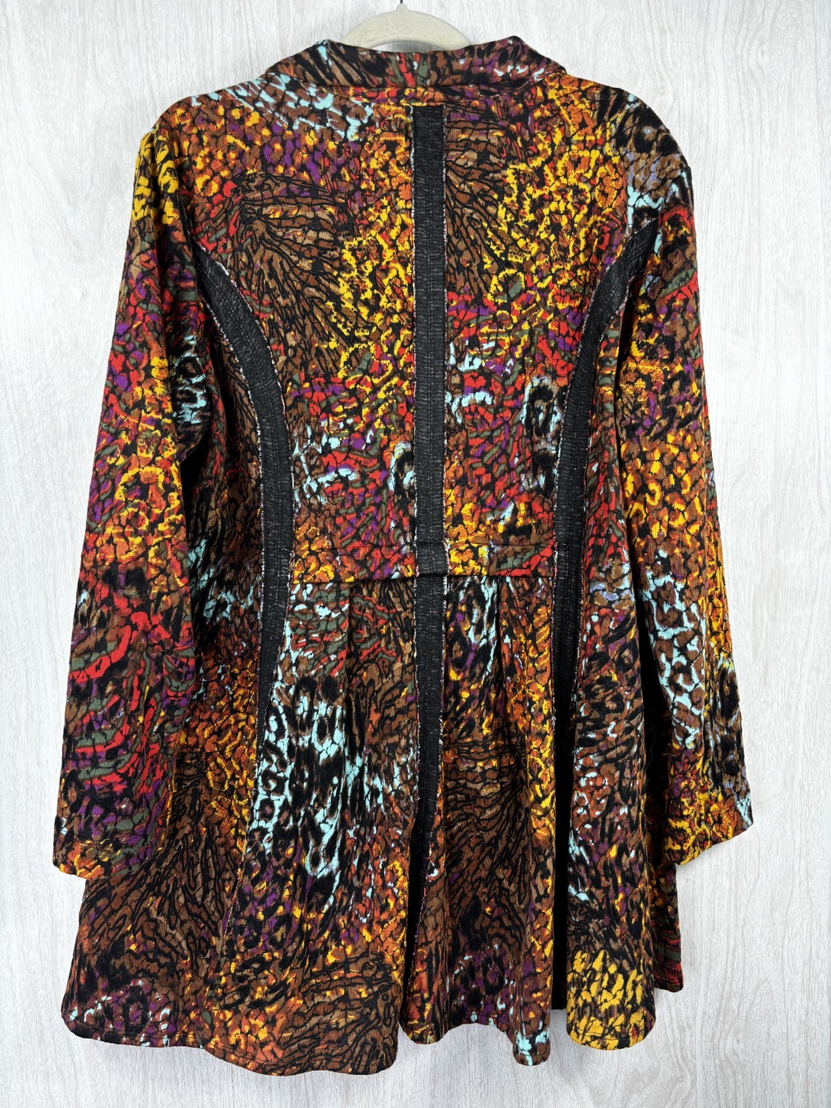 Ali Miles Jacket Multicolor Abstract Artsy Lagenlook Avant Garde Women’s L