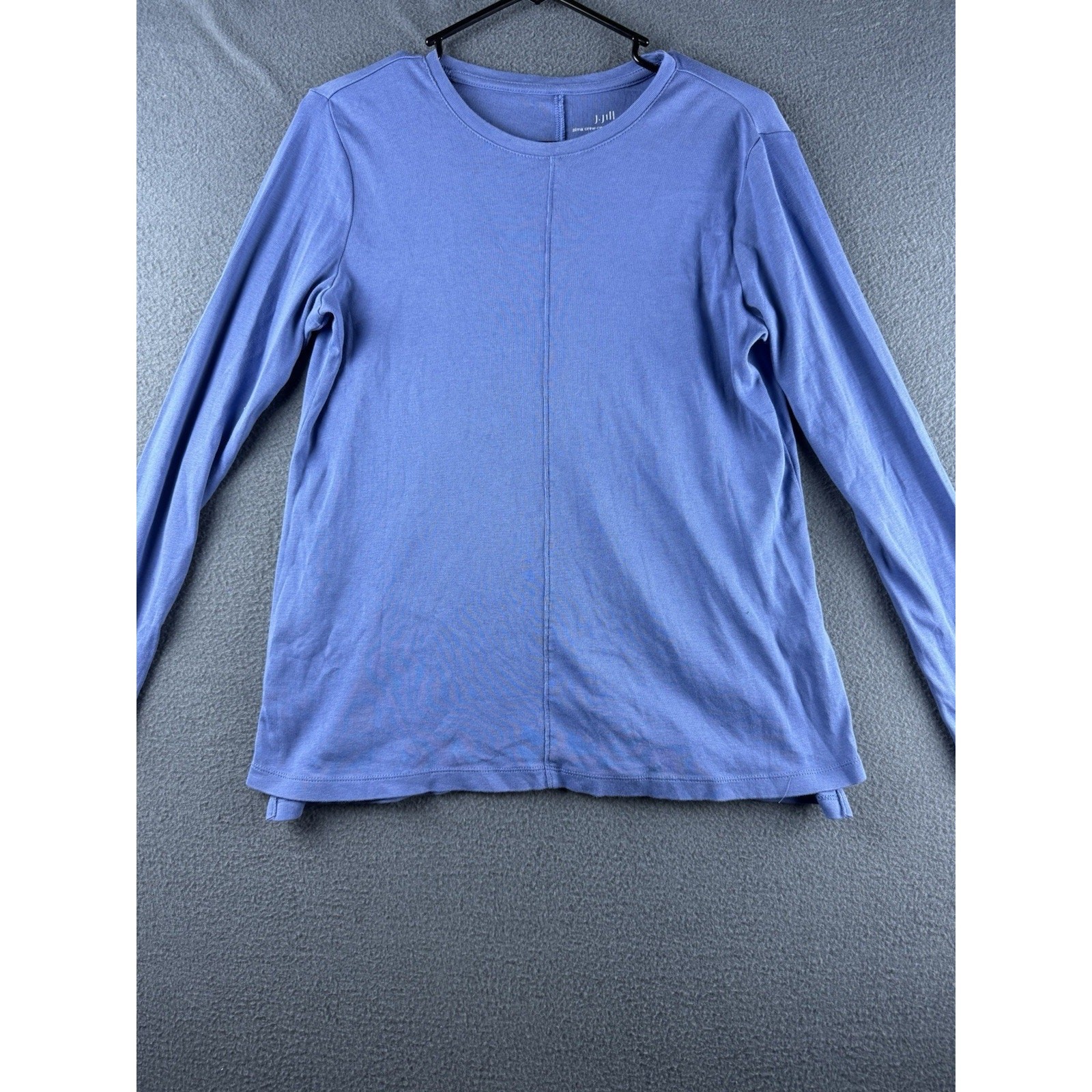 J.Jill Pima Crew Neck High Low Tee Dusty Blue Shirt Size Small