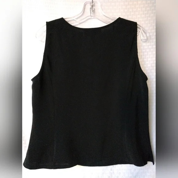 Danny & Nicole Dressy Black Tank Top Shirt Sleeveless Size 10 Chest 36″ Office