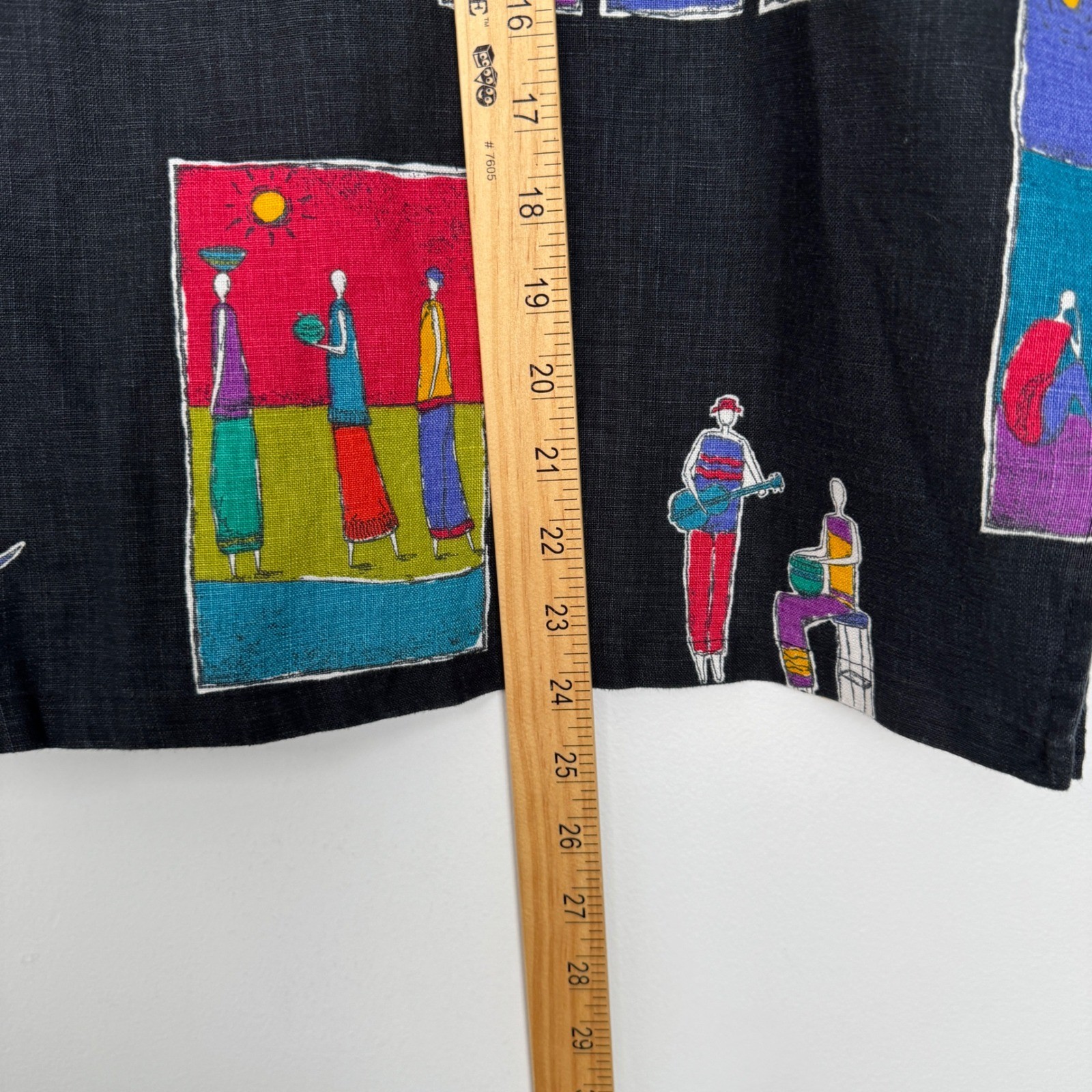 Hot Cotton Womens Large Black 100% Linen Novelty Art Print Sleeveless Tank Top