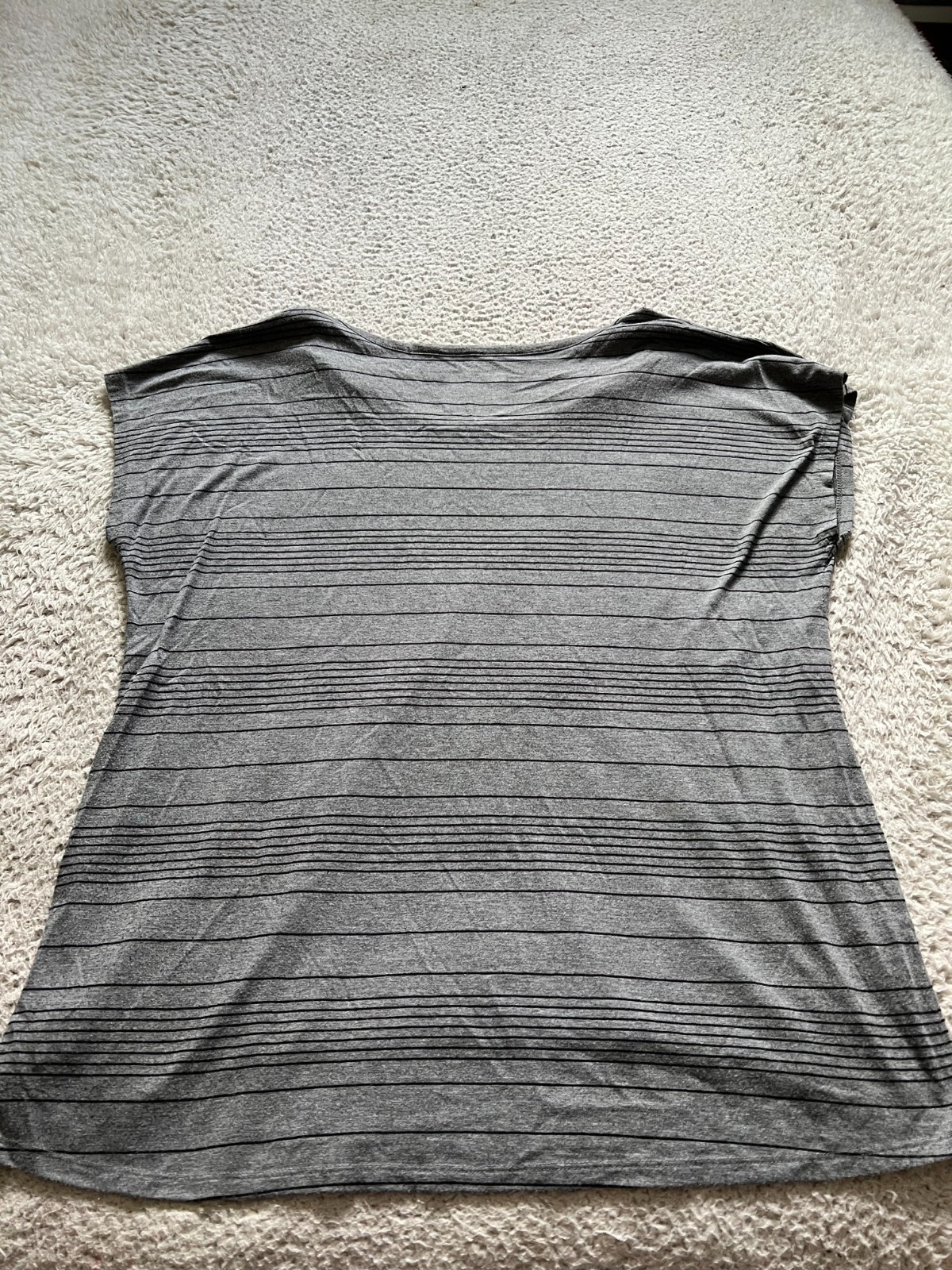 Liz Claiborne Sport Women Striped Short Sleeve Crew Neck Blouse Gray Size XL