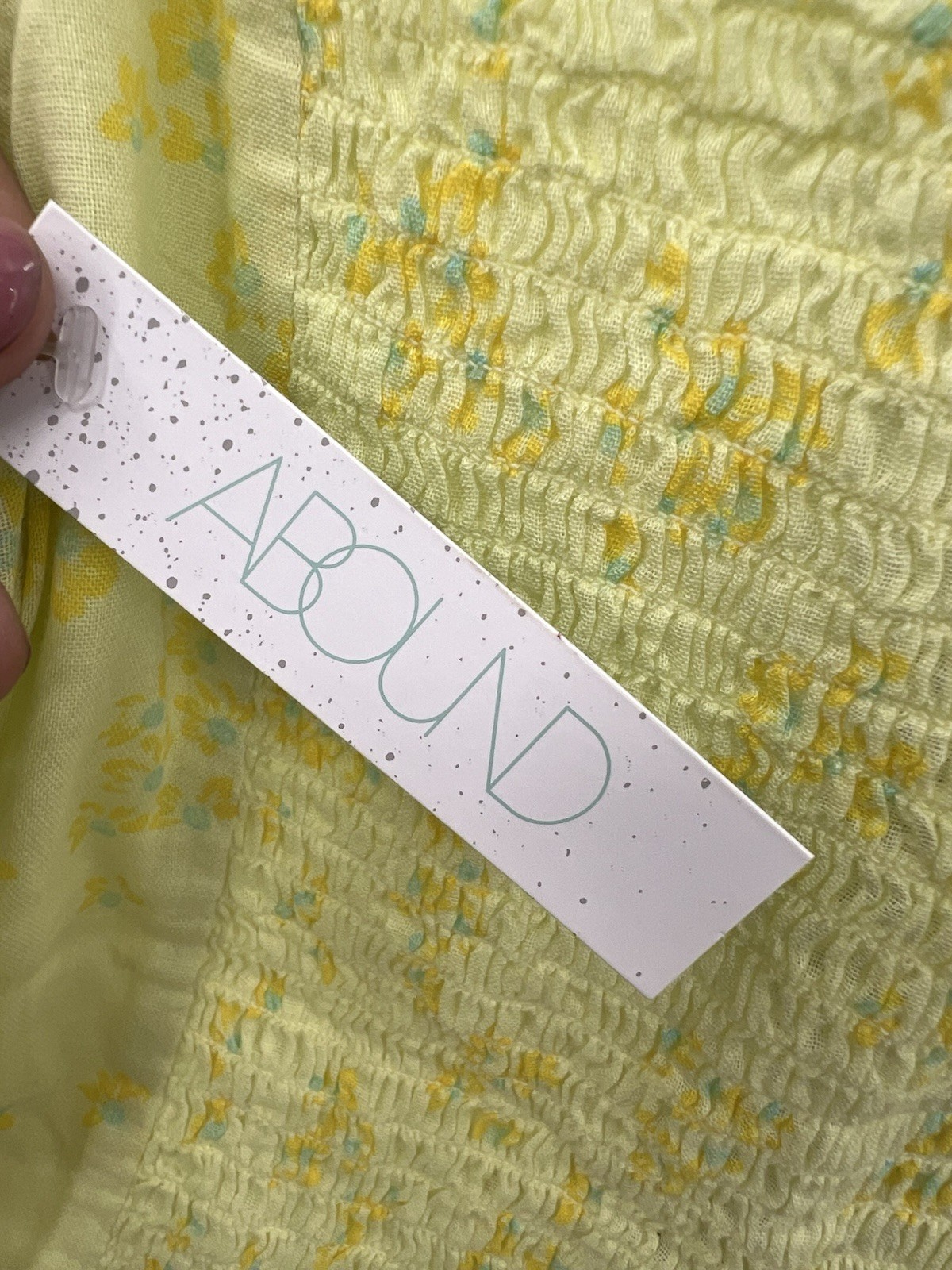 Abound Top Green Yellow Moxie Floral Ruched Smocked Crop Blouse XL