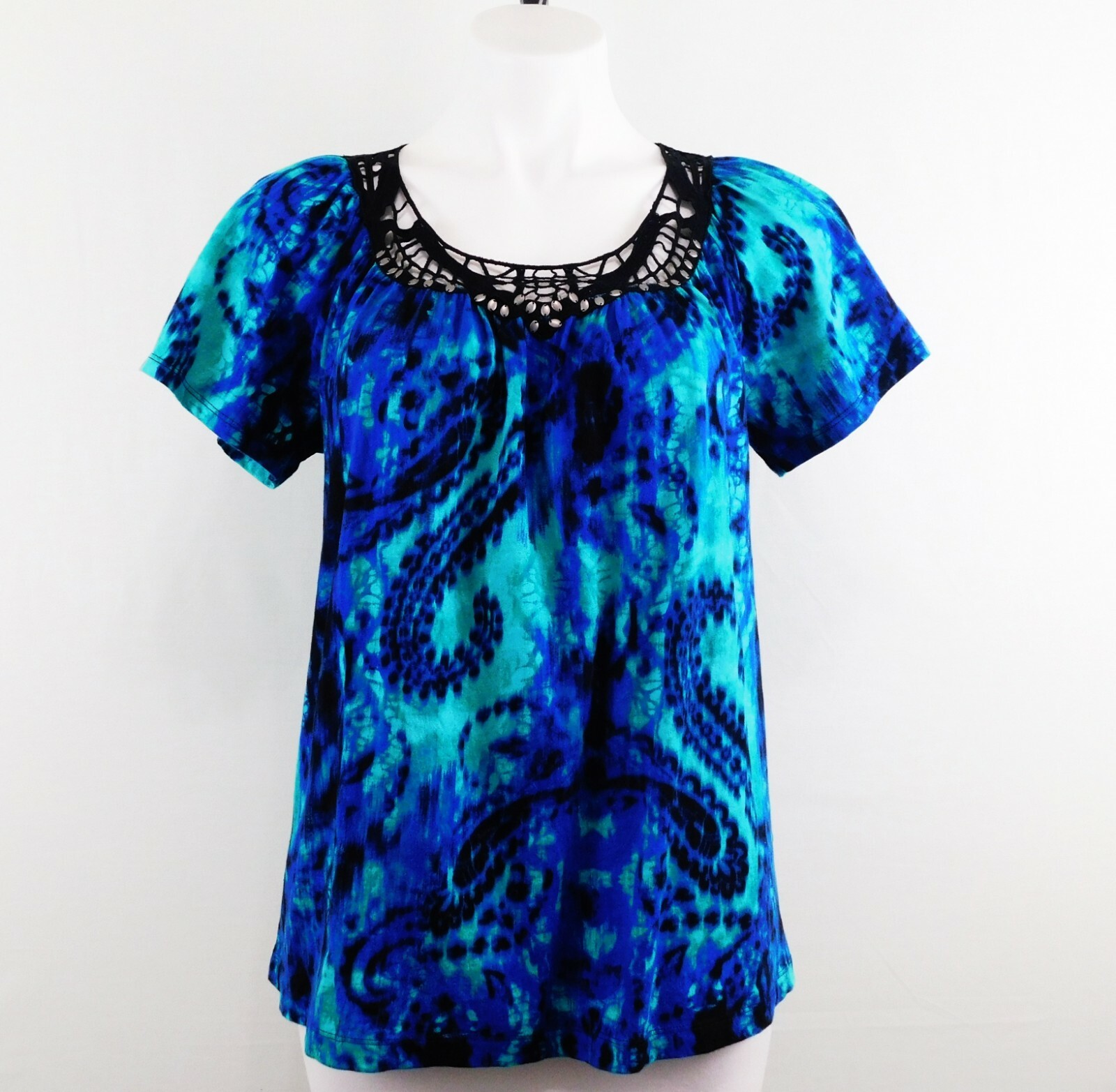 Jones New York Women Shirt, Size S, Multi-color, 95% Cotton, 5% Spandex
