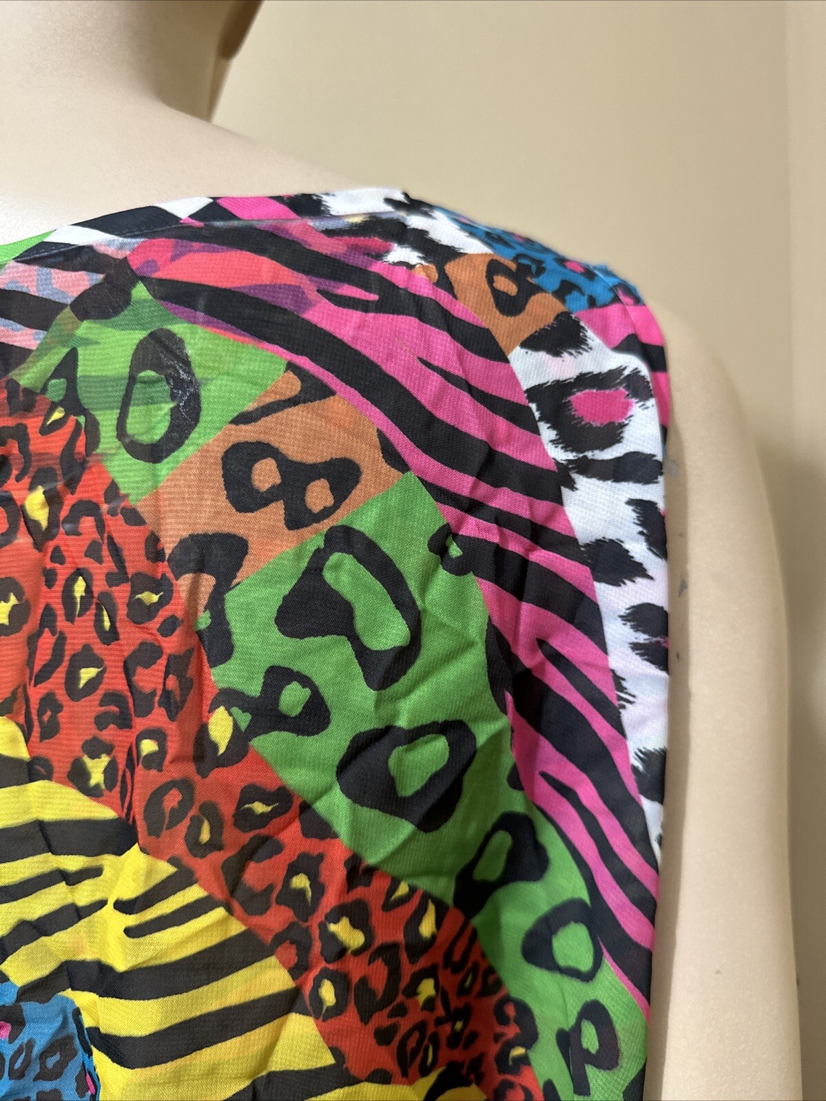 Women’s Multicolour Polyester Casual Summer Elastic Waist Size L Blouse Top